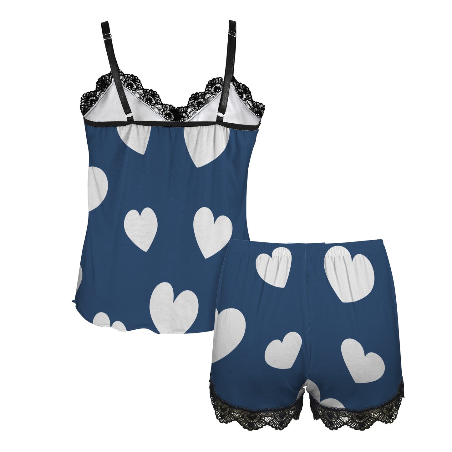 Sweetheart Satin Set (Blue)