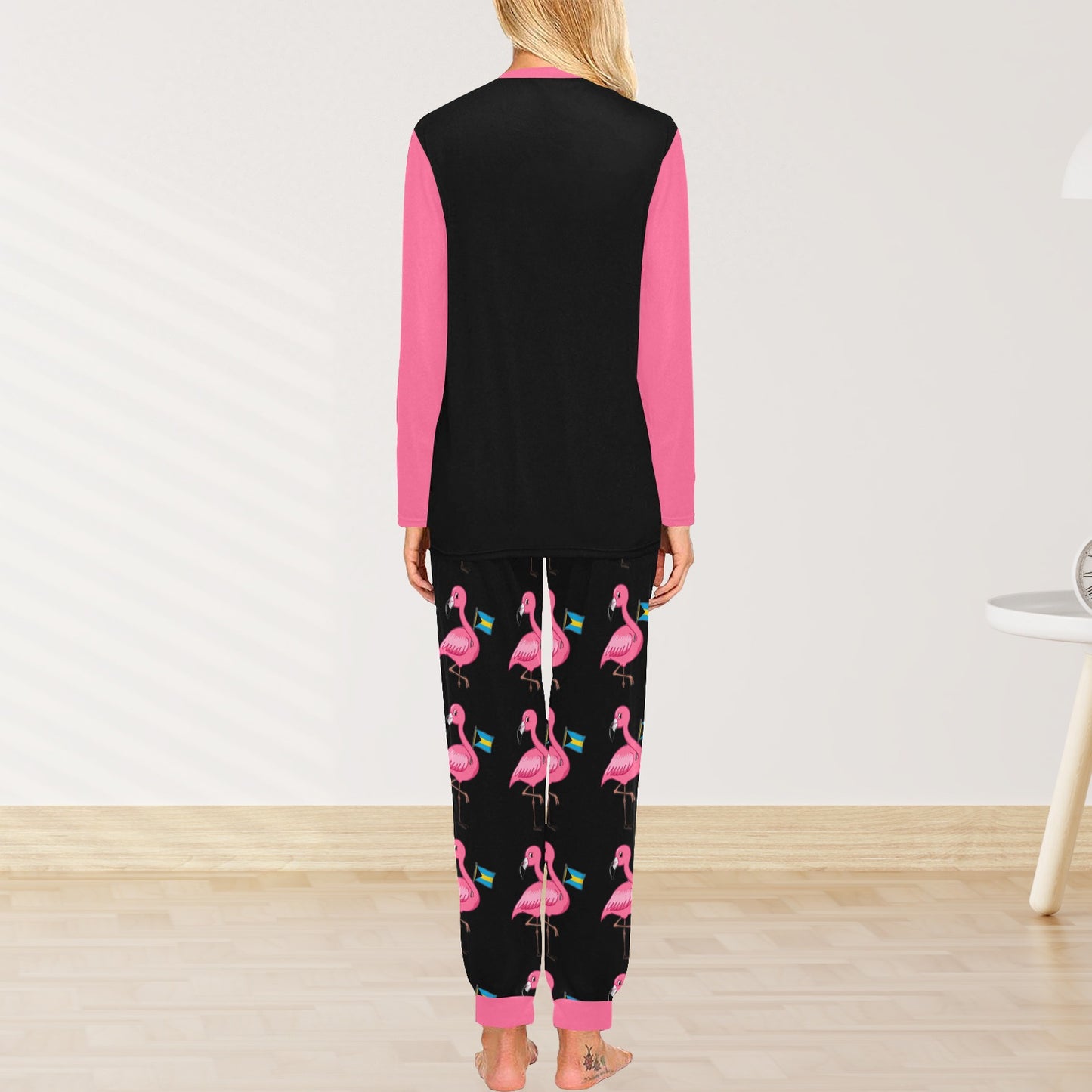 TropiKulture Flamingo Print 2 Piece Long Sleeve Set