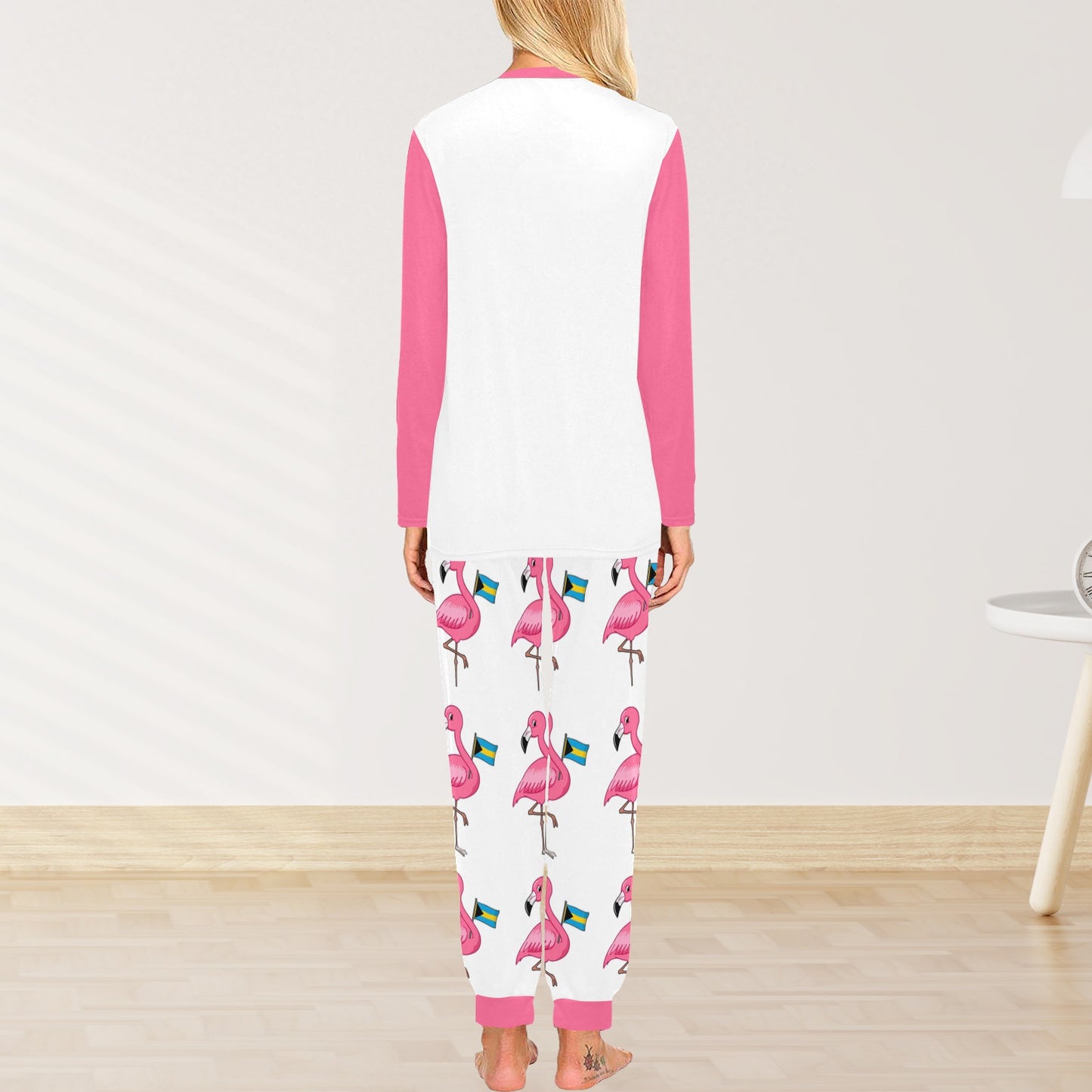 TropiKulture Flamingo Print 2 Piece Long Sleeve Set.