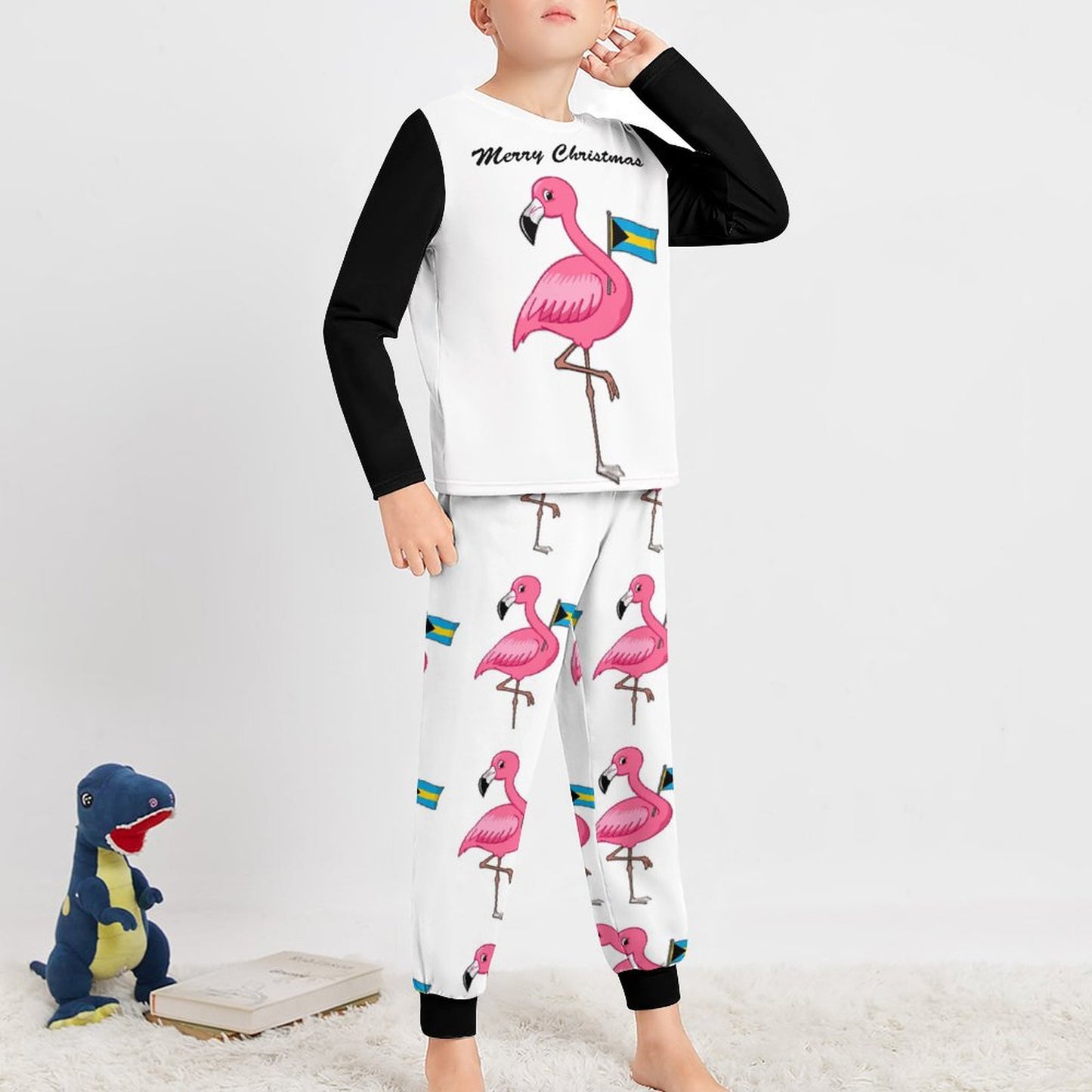 TropiKulture Flamingo Print Long Sleeve 2 Piece Set (Kids)