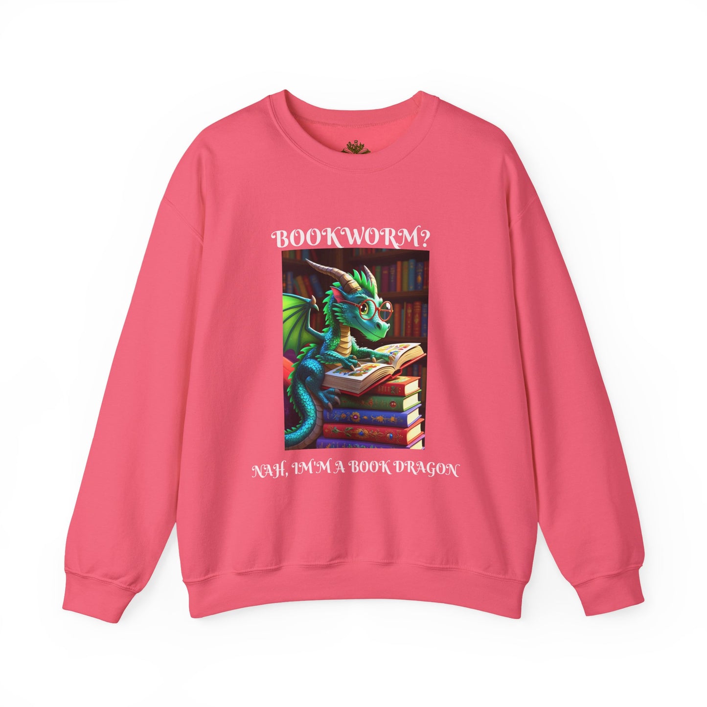 Book Dragon Sweatshirt for Book Lovers, Cozy Reading Gift, Unisex Crewneck, Dragon Lover Apparel, Fantasy Sweatshirt, Bookworm Gift