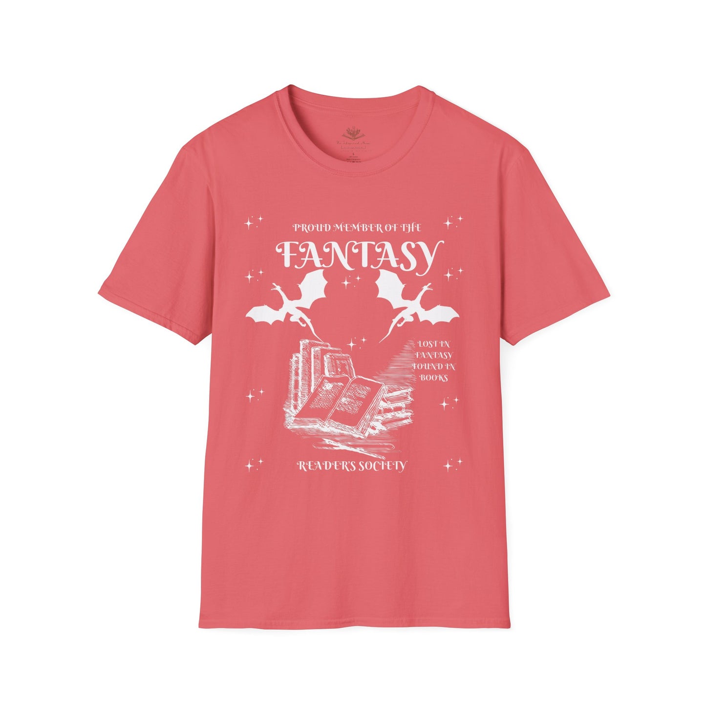 Fantasy Readers Society T-Shirt | Unisex Softstyle Tee for Book Lovers | Cozy Gifts for Readers, Literature Fans, Book Club