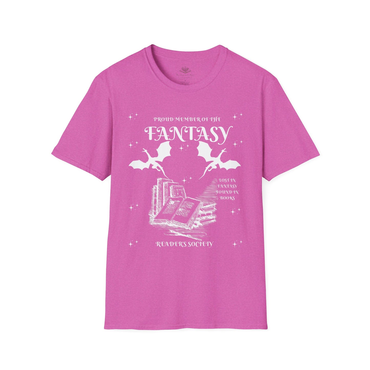 Fantasy Readers Society T-Shirt | Unisex Softstyle Tee for Book Lovers | Cozy Gifts for Readers, Literature Fans, Book Club