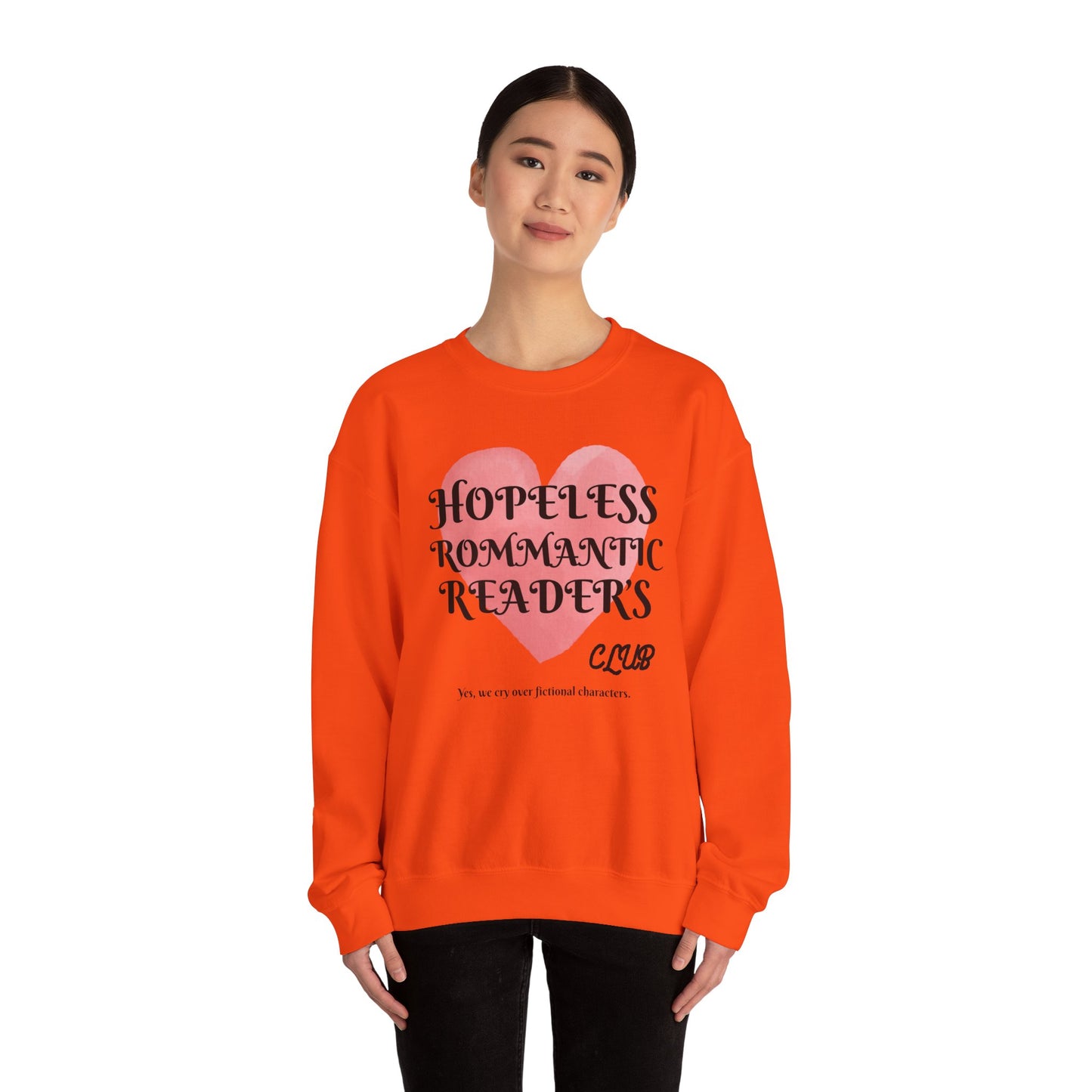 Hopeless Romantic Reader's Club Sweatshirt, Cozy Crewneck for Book Lovers, Valentine's Day Gift, Literary Apparel, Unisex Sweater