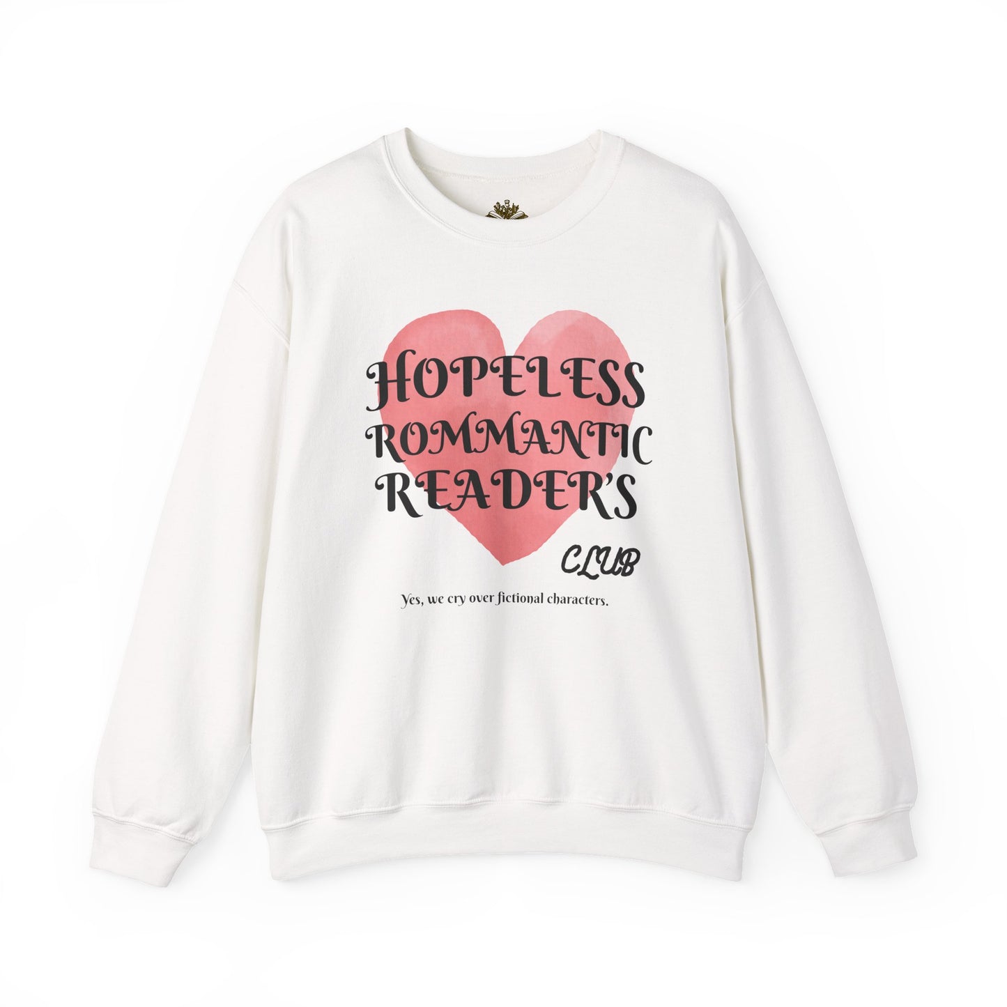 Hopeless Romantic Reader's Club Sweatshirt, Cozy Crewneck for Book Lovers, Valentine's Day Gift, Literary Apparel, Unisex Sweater