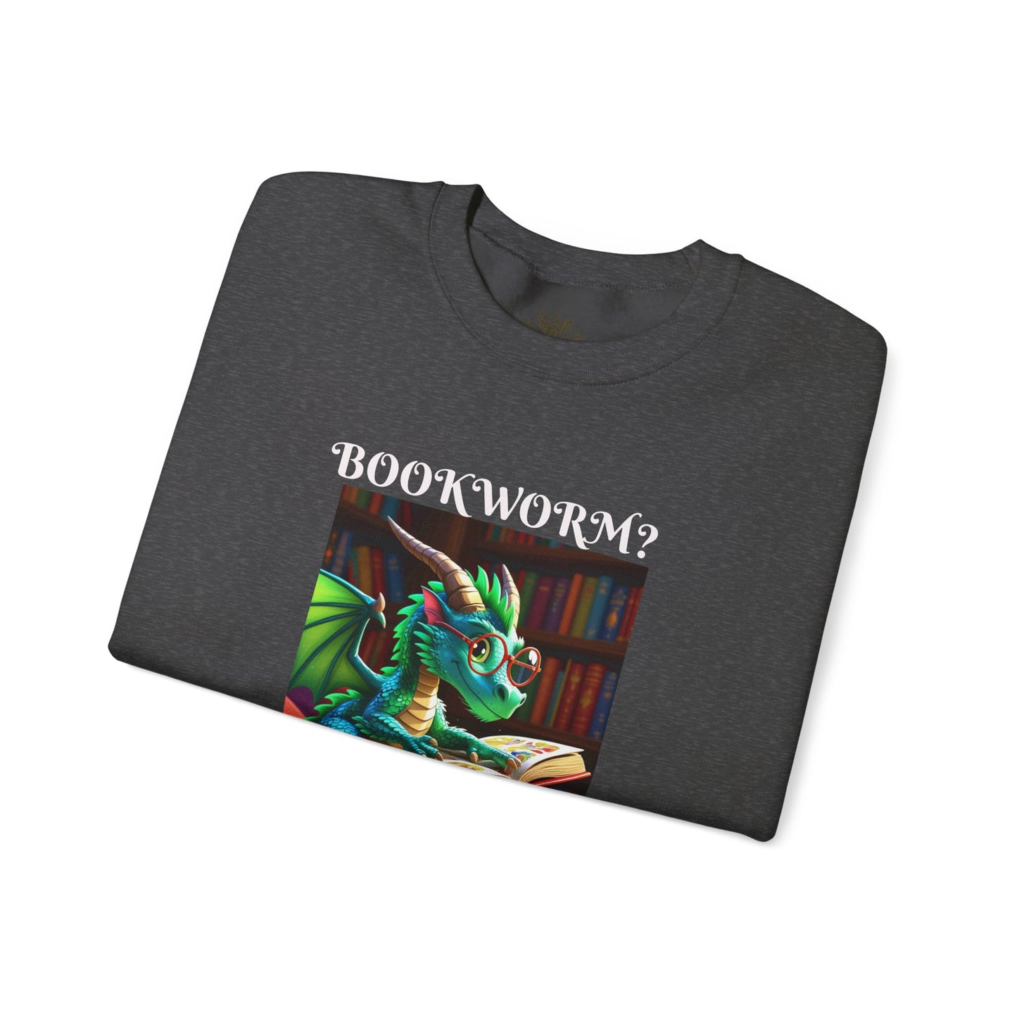 Book Dragon Sweatshirt for Book Lovers, Cozy Reading Gift, Unisex Crewneck, Dragon Lover Apparel, Fantasy Sweatshirt, Bookworm Gift