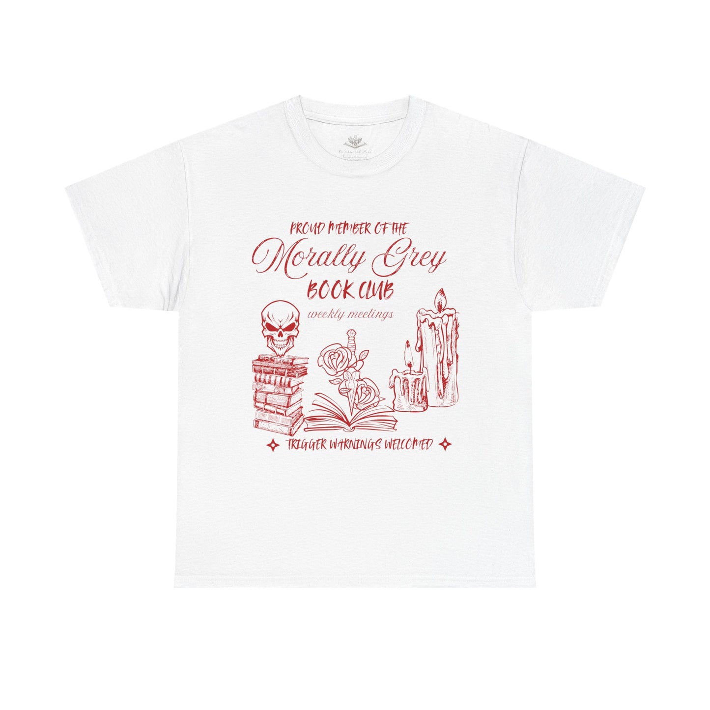 Proud Member of the Morally Grey Book Club Unisex Heavy Cotton Tee - Perfect for Book Lovers, Book Club Gifts, Cozy Reading, Literary Events, Quirky Style