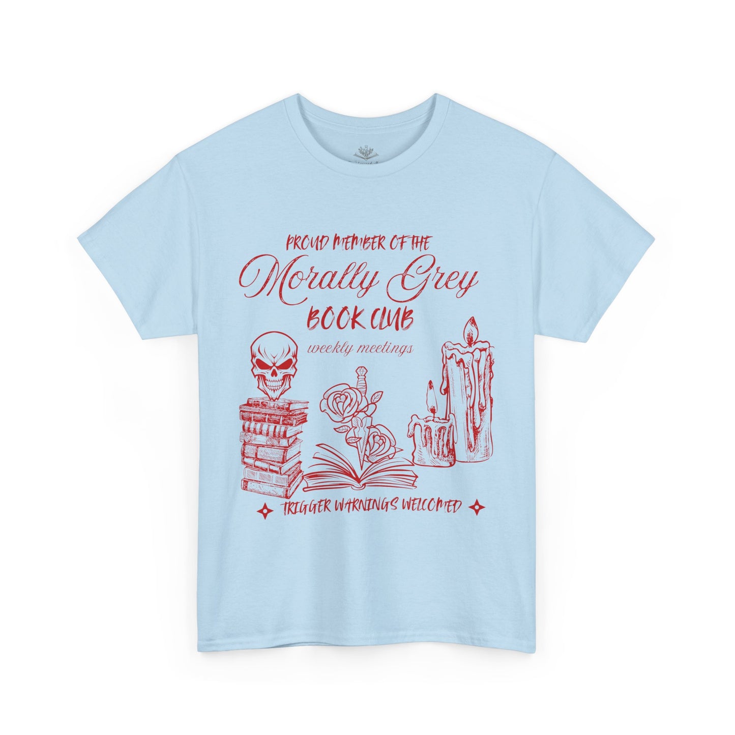 Proud Member of the Morally Grey Book Club Unisex Heavy Cotton Tee - Perfect for Book Lovers, Book Club Gifts, Cozy Reading, Literary Events, Quirky Style