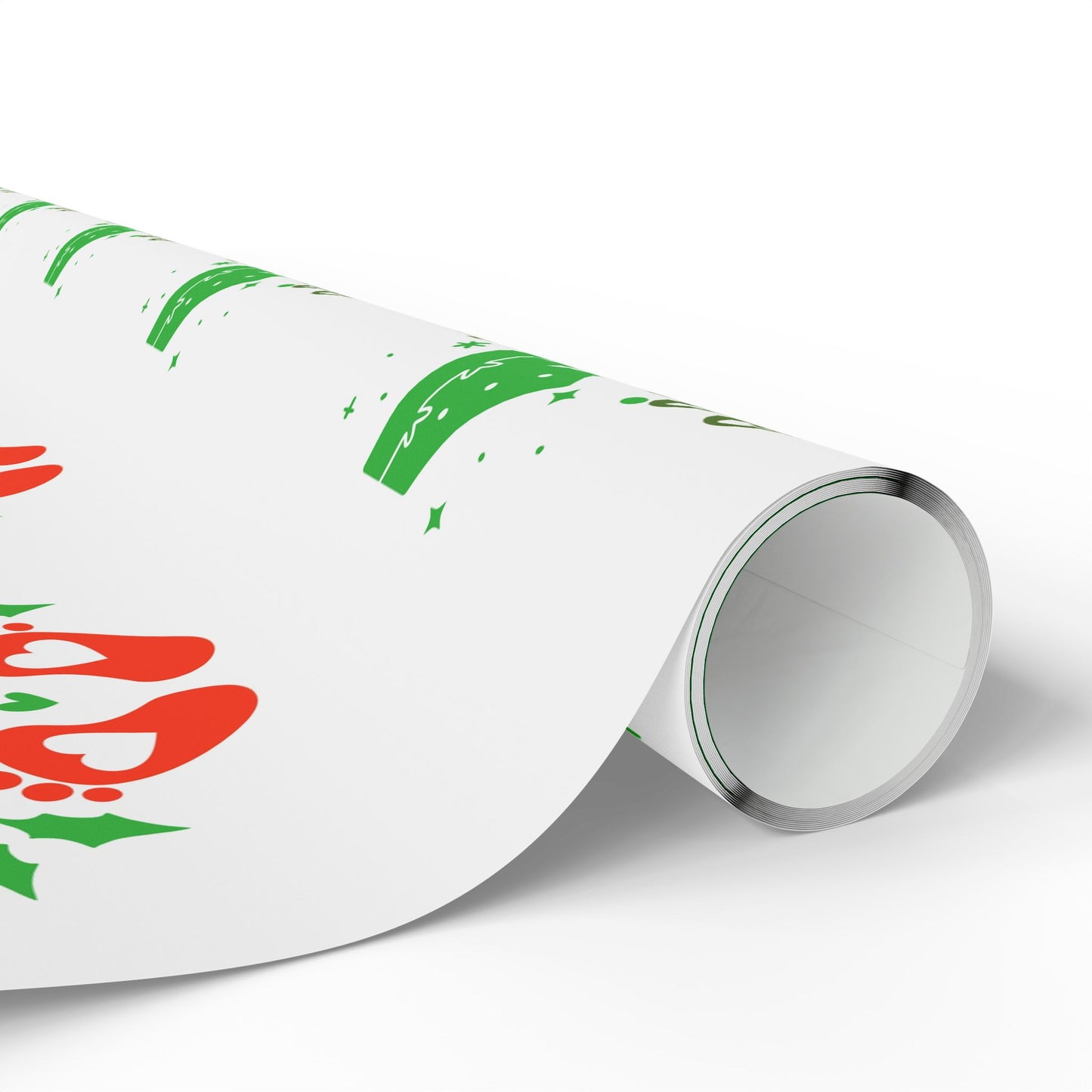 Holiday Mistletoe Wrapping Paper Roll – Cute Red & Green Holiday Pattern