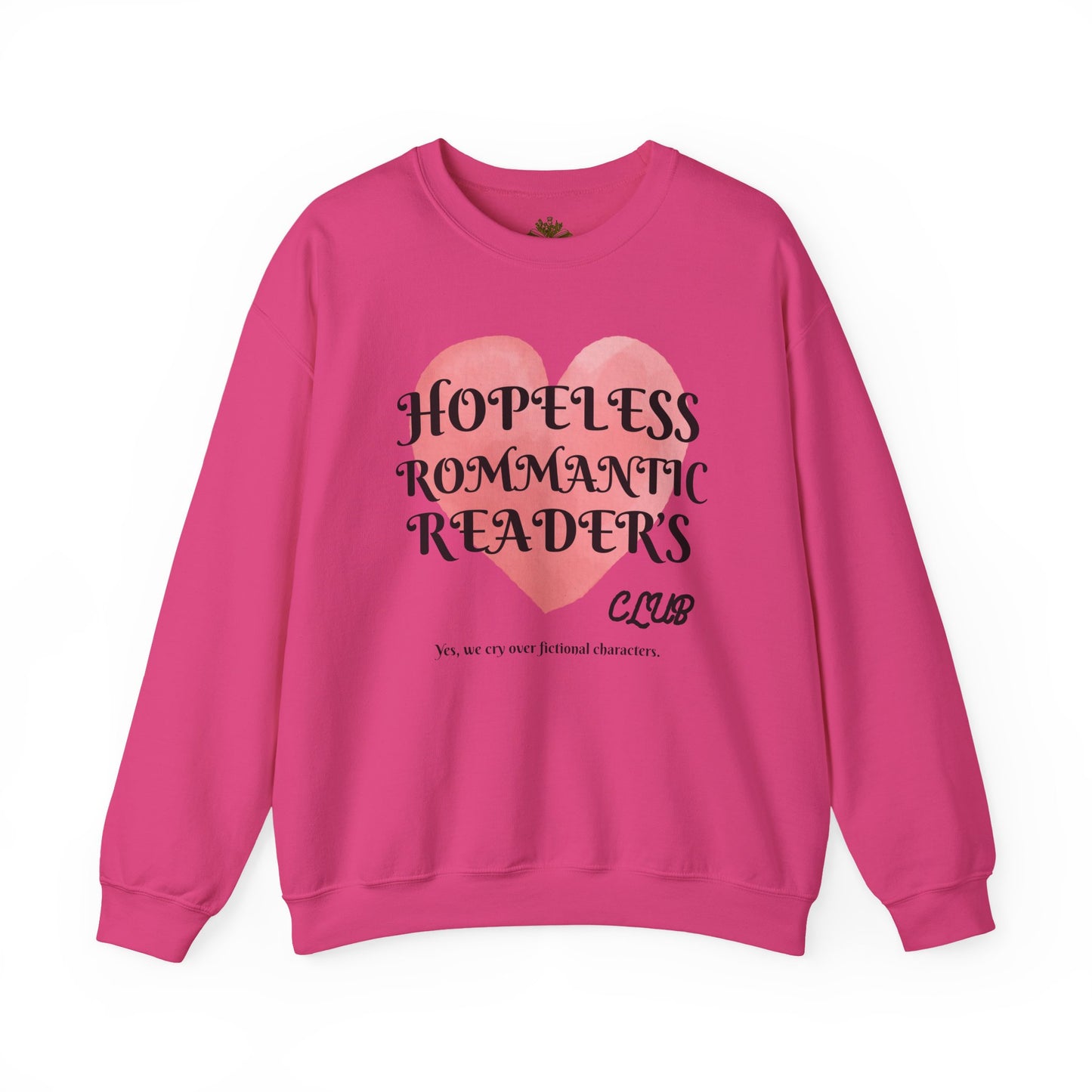 Hopeless Romantic Reader's Club Sweatshirt, Cozy Crewneck for Book Lovers, Valentine's Day Gift, Literary Apparel, Unisex Sweater