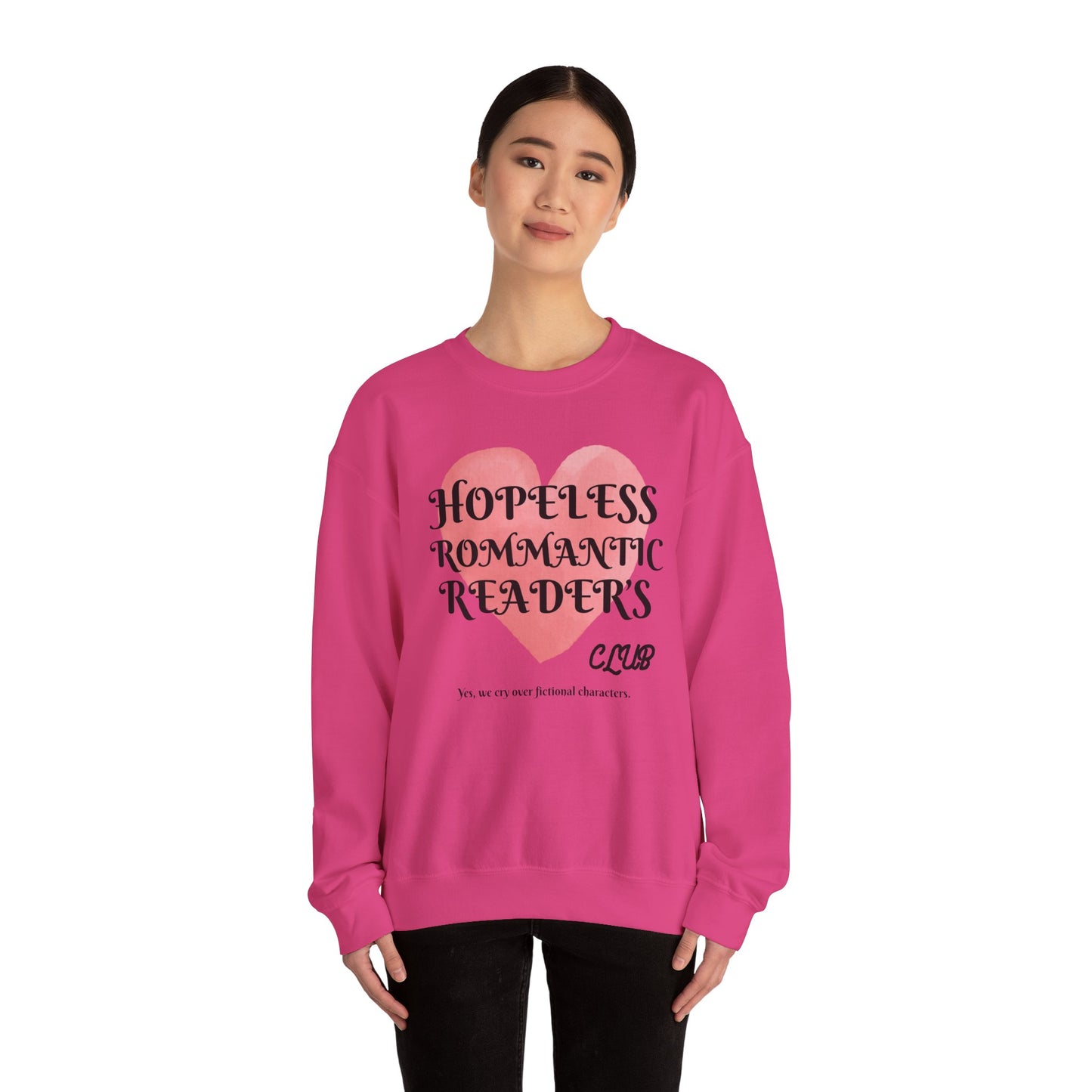 Hopeless Romantic Reader's Club Sweatshirt, Cozy Crewneck for Book Lovers, Valentine's Day Gift, Literary Apparel, Unisex Sweater