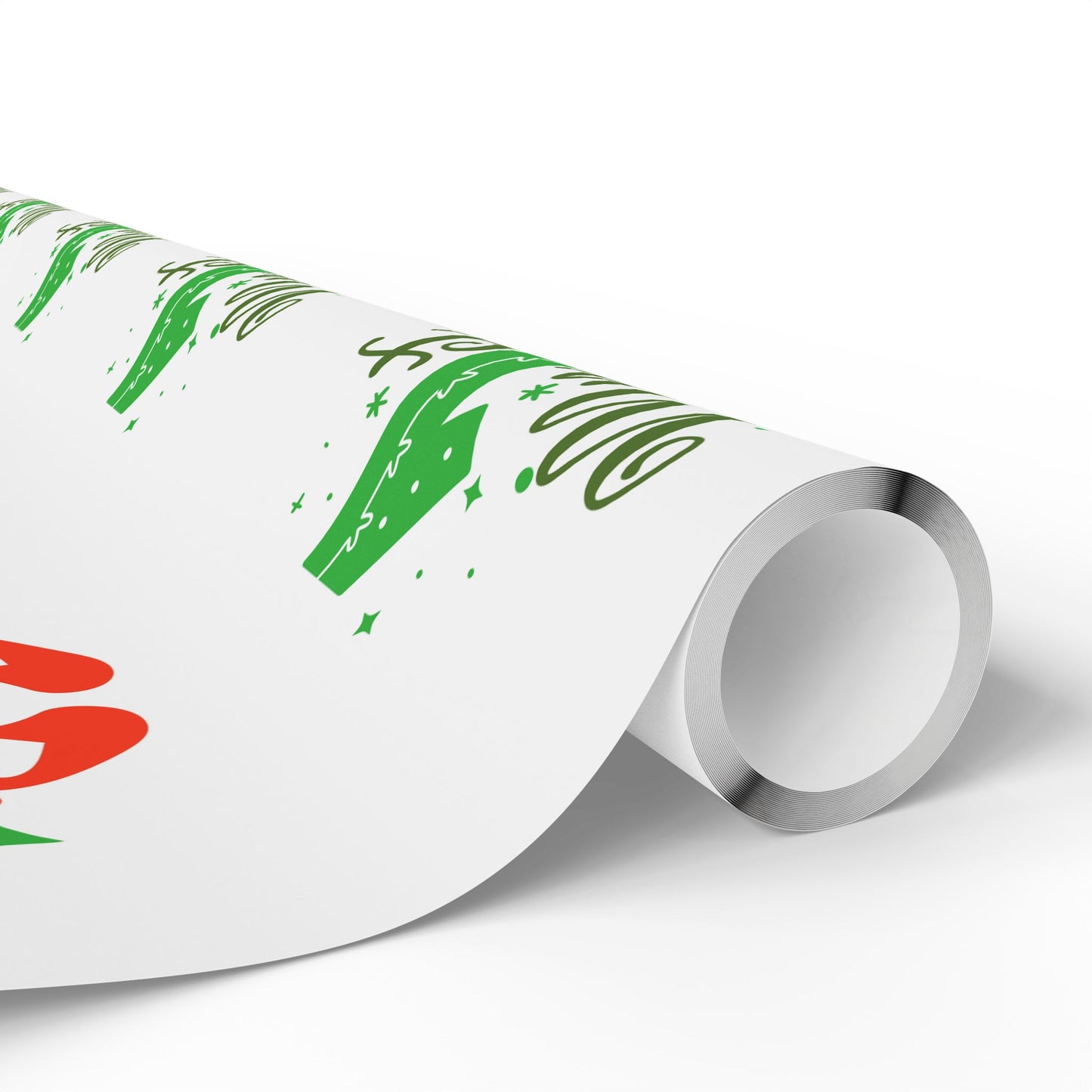 Holiday Mistletoe Wrapping Paper Roll – Cute Red & Green Holiday Pattern