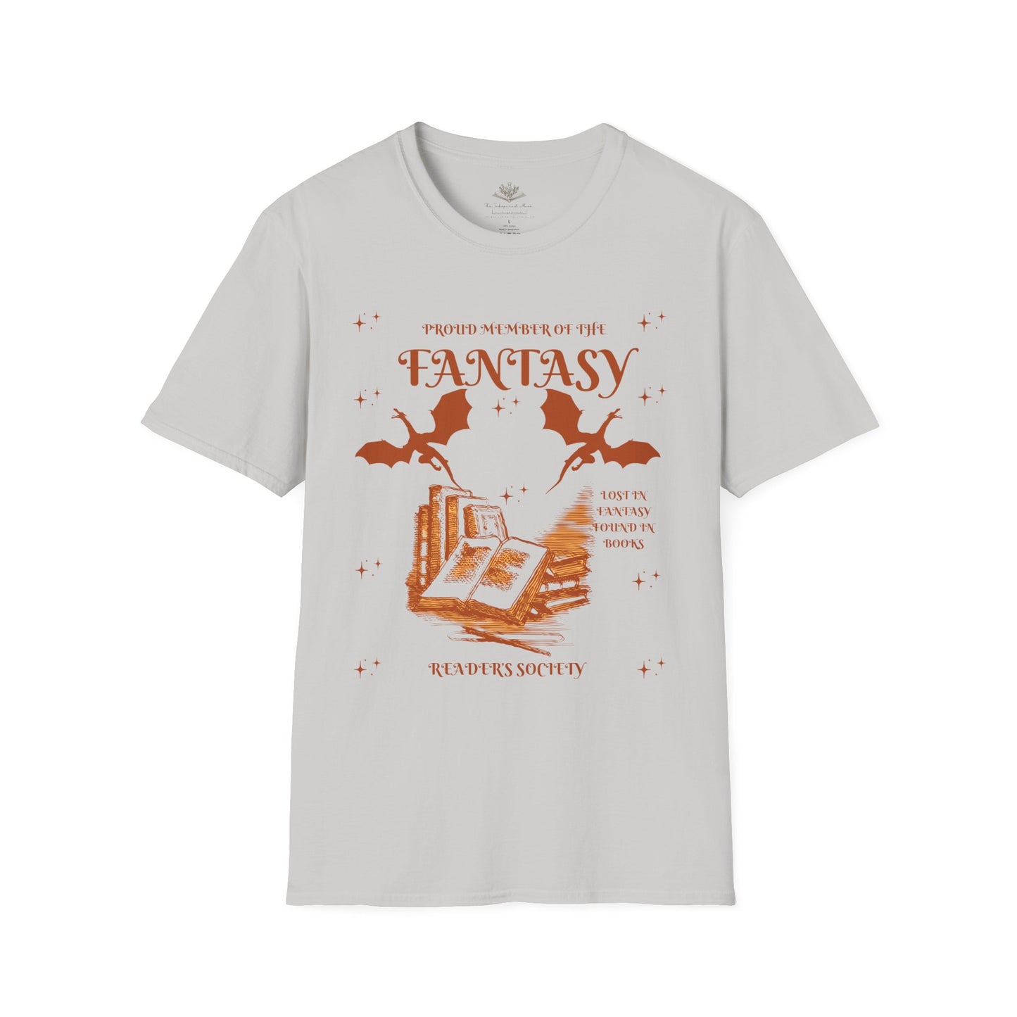 Fantasy Reader  Society Unisex Softstyle T-Shirt | Cozy Fiction Tee, Book Lover Gift, Halloween Shirt, Literary Apparel, Reader's Society Merch