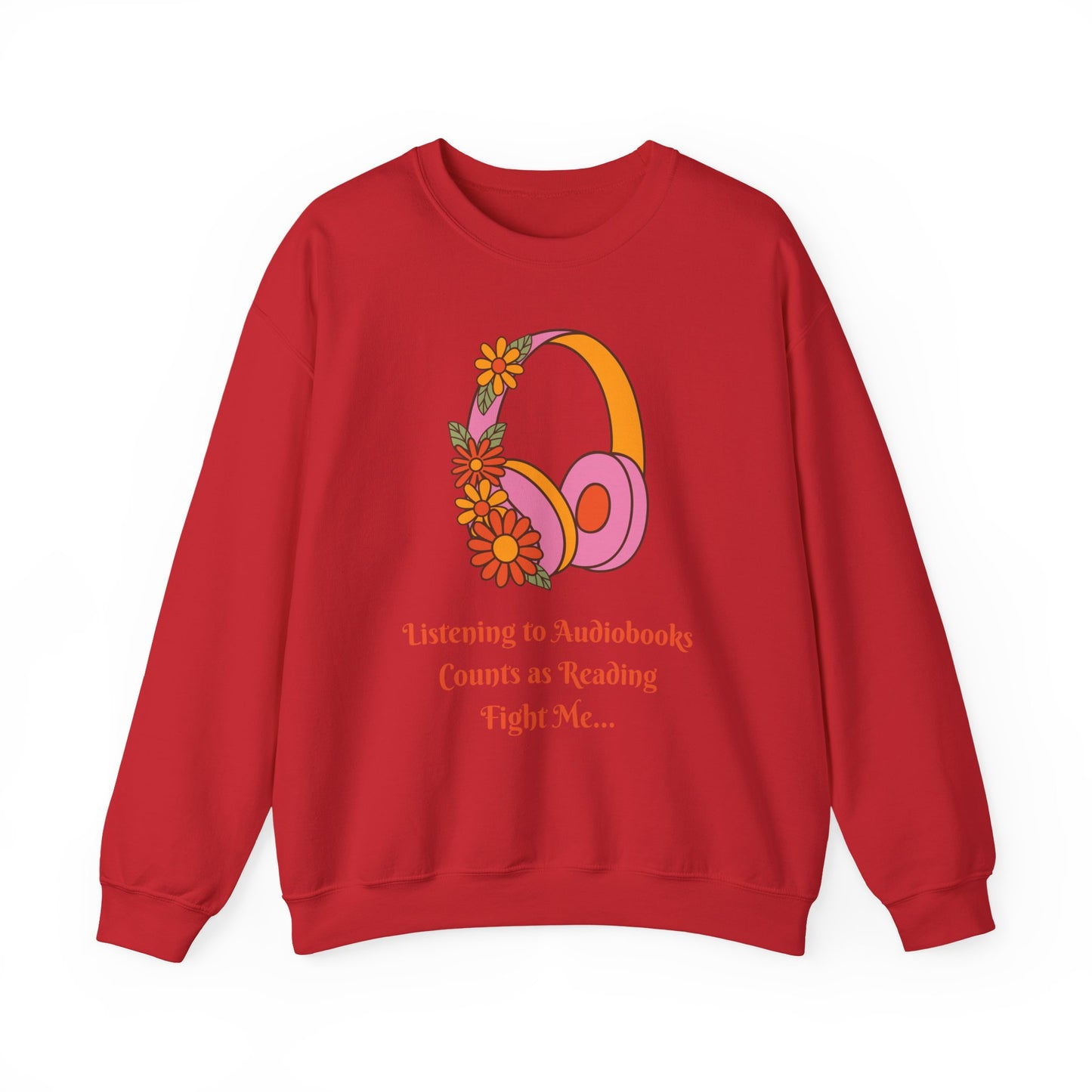 Cozy Audiobook Sweatshirt, Flower Design, Perfect for Book Lovers, Gifts for Readers, Relaxed Fit, Everyday Comfort