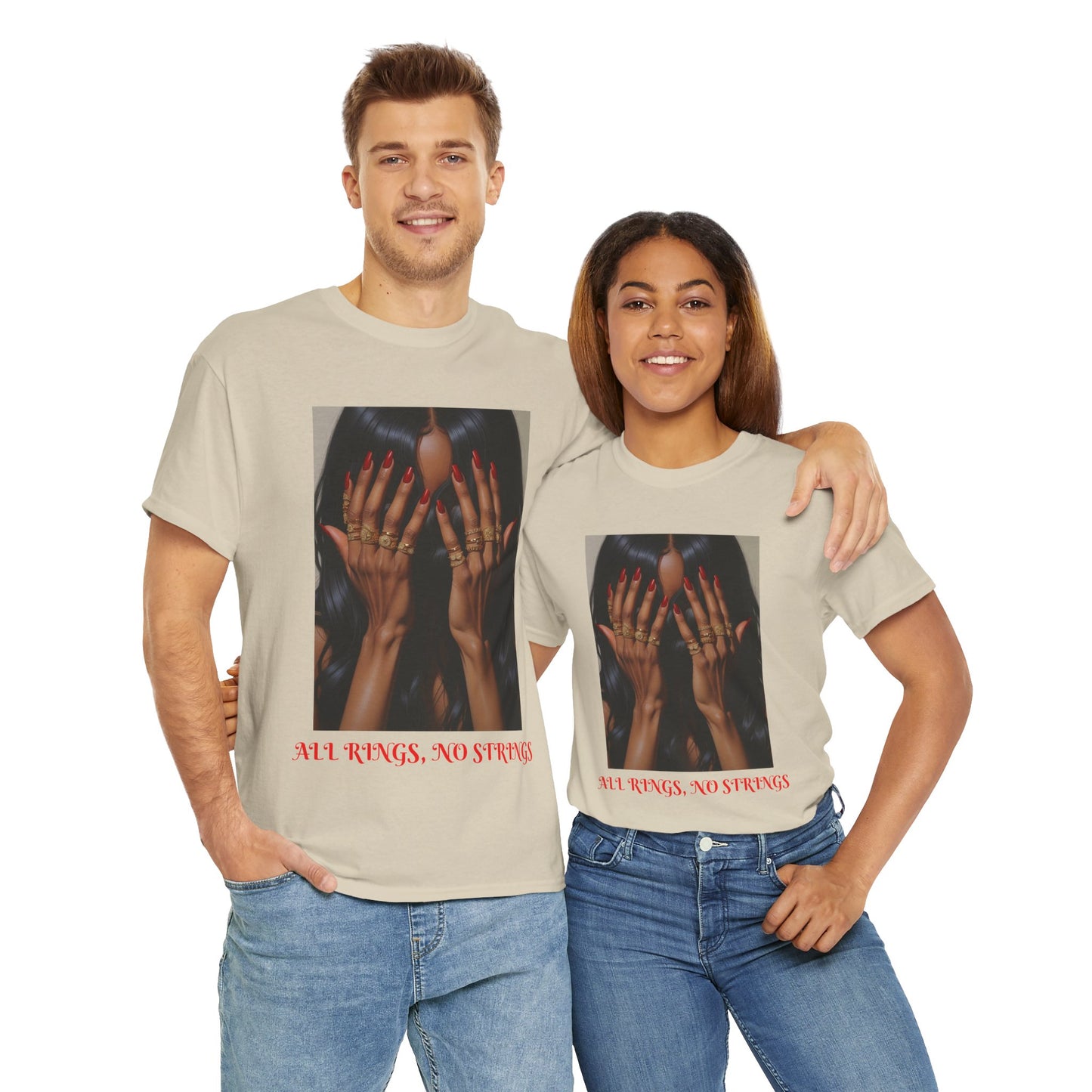 Graphic Tee Unisex Shirt - All Rings No Strings Trendy Fashion in Assorted Colors