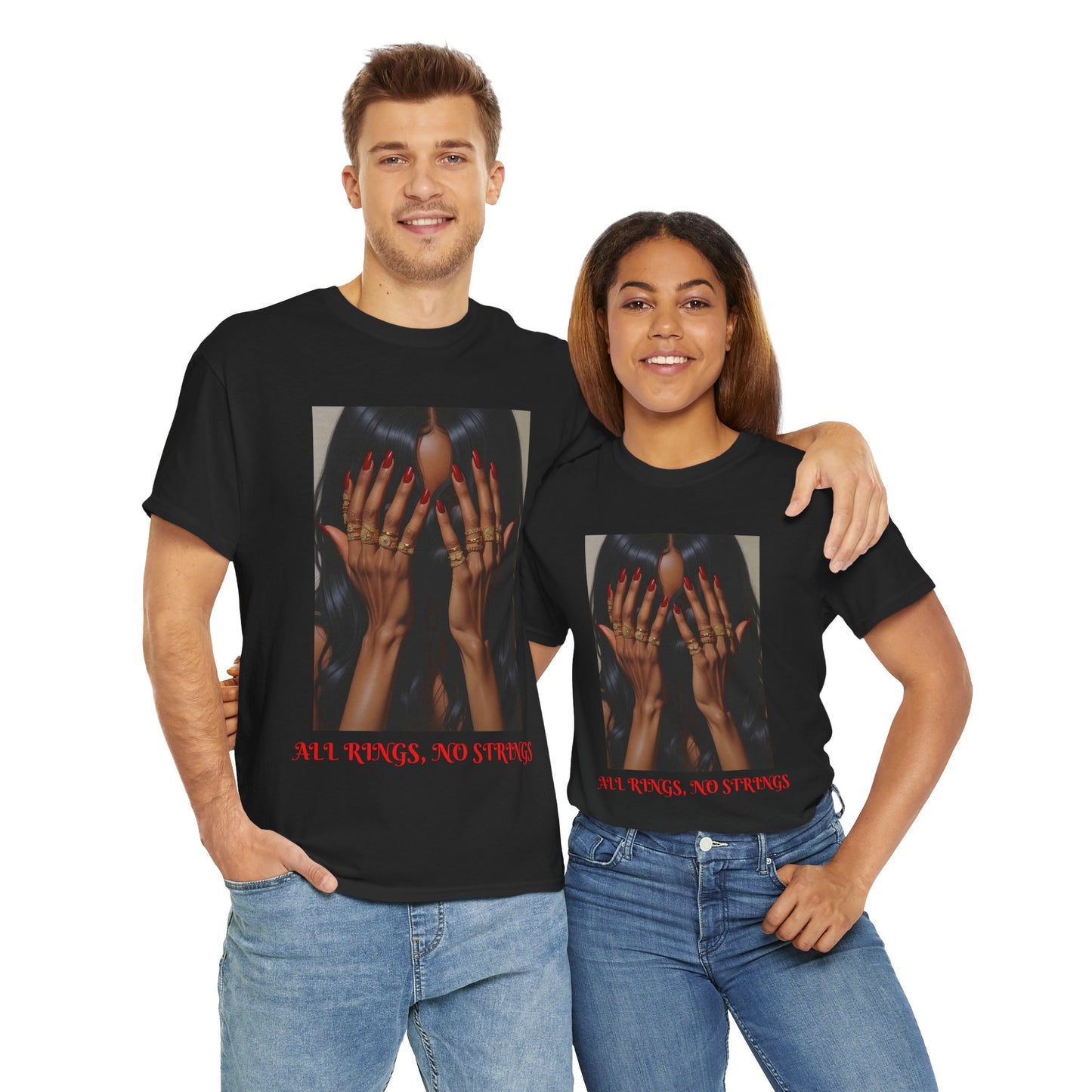 Graphic Tee Unisex Shirt - All Rings No Strings Trendy Fashion in Assorted Colors