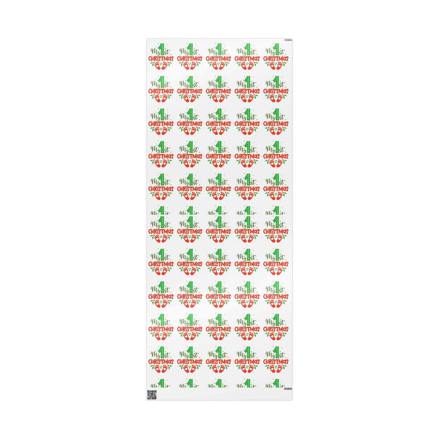 Holiday Mistletoe Wrapping Paper Roll – Cute Red & Green Holiday Pattern