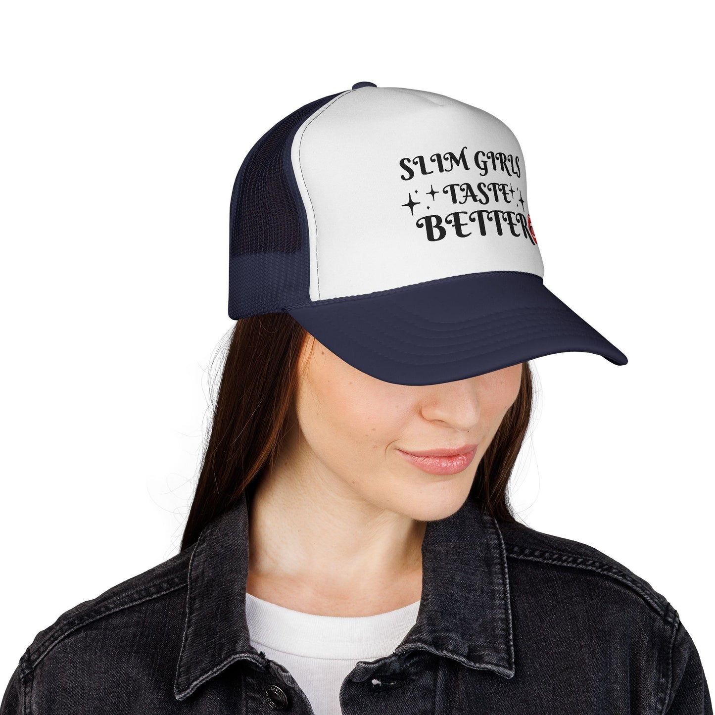 Trucker Cap - Slim Girls Taste Better, Trendy Hat Casual Wear