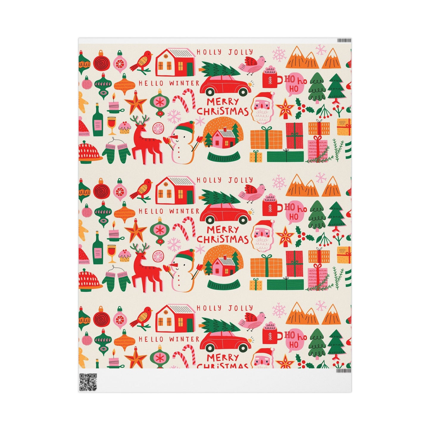 Holiday Cocktail Gift Wrap — Festive Drink & Cheers Wrapping Paper Roll