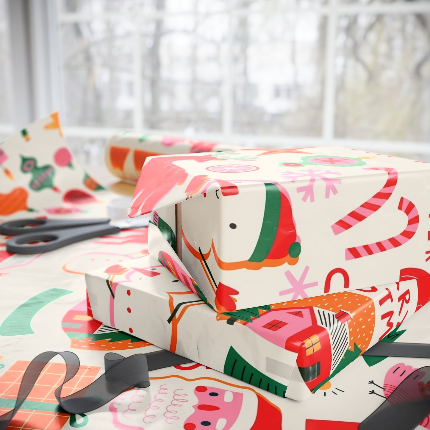 Holiday Cocktail Gift Wrap — Festive Drink & Cheers Wrapping Paper Roll