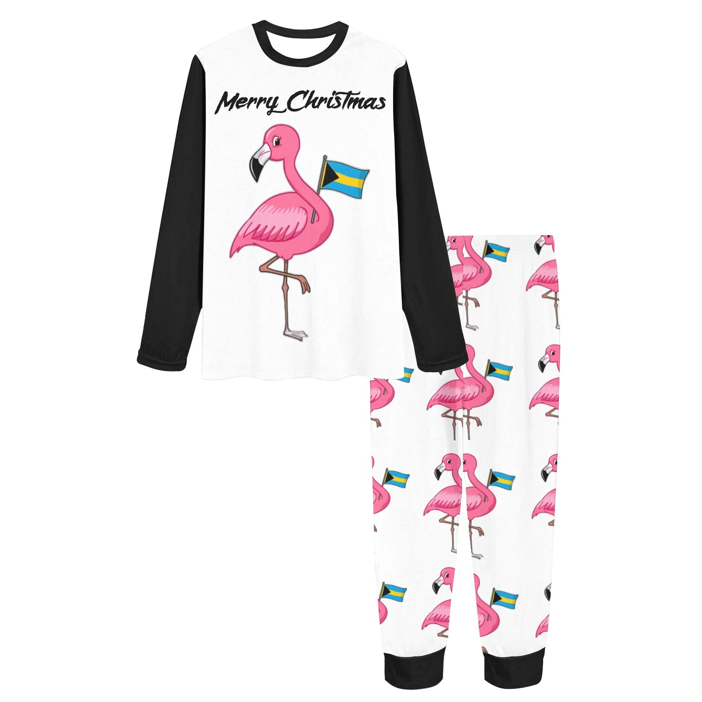 TropiKulture Flamingo Print 2 Piece Long Sleeve Set.