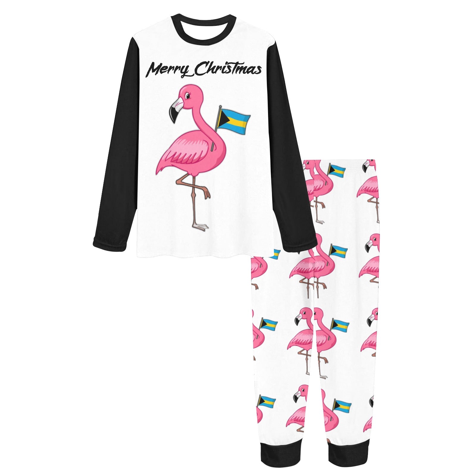 TropiKulture Flamingo Print 2 Piece Long Sleeve Set.