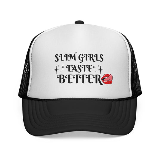 Trucker Cap - Slim Girls Taste Better, Trendy Hat Casual Wear