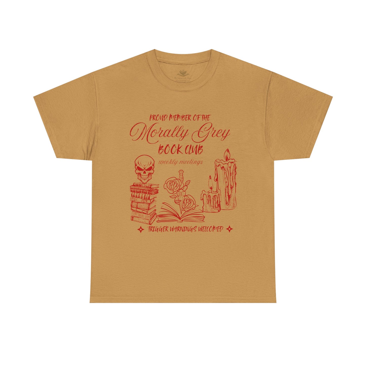 Proud Member of the Morally Grey Book Club Unisex Heavy Cotton Tee - Perfect for Book Lovers, Book Club Gifts, Cozy Reading, Literary Events, Quirky Style