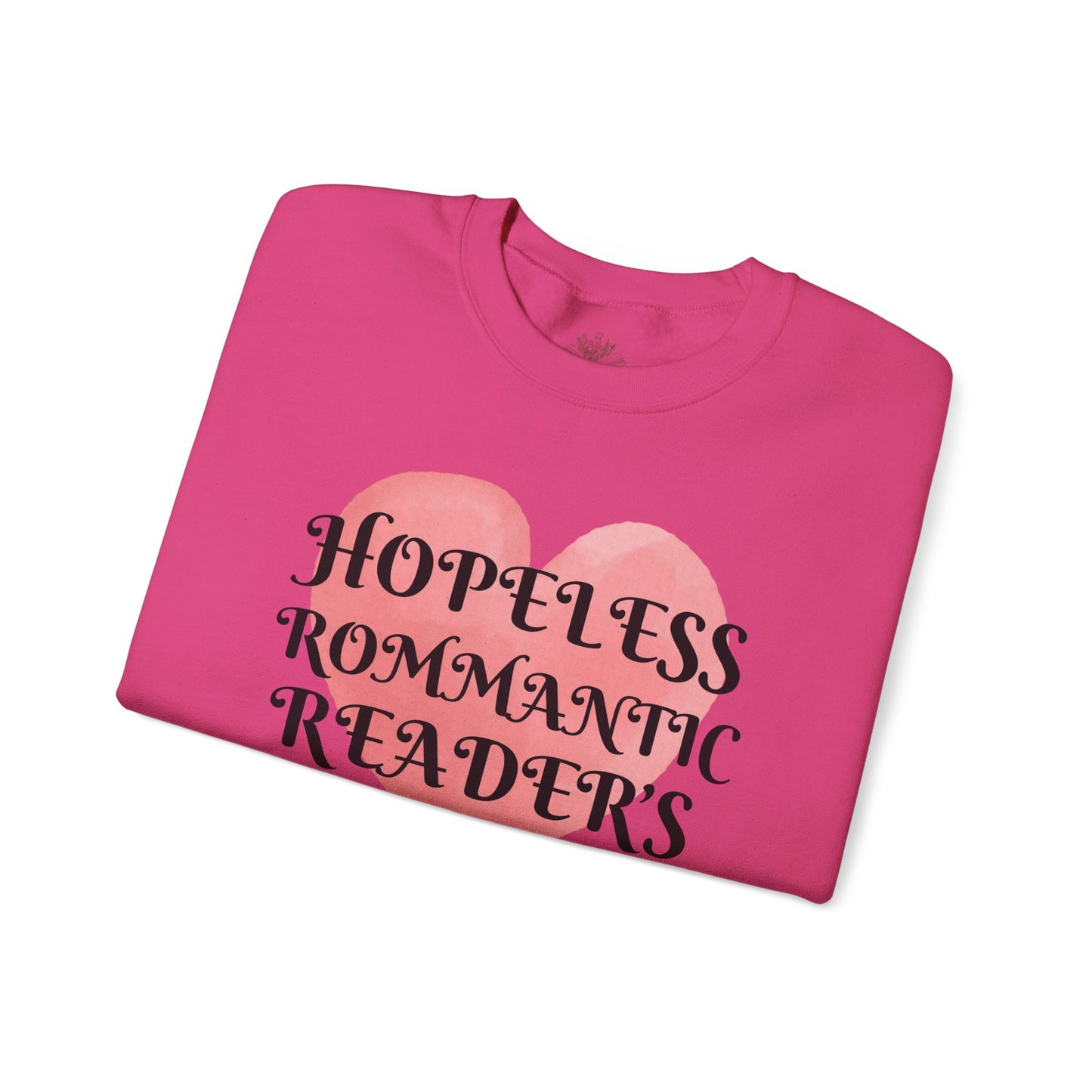Hopeless Romantic Reader's Club Sweatshirt, Cozy Crewneck for Book Lovers, Valentine's Day Gift, Literary Apparel, Unisex Sweater