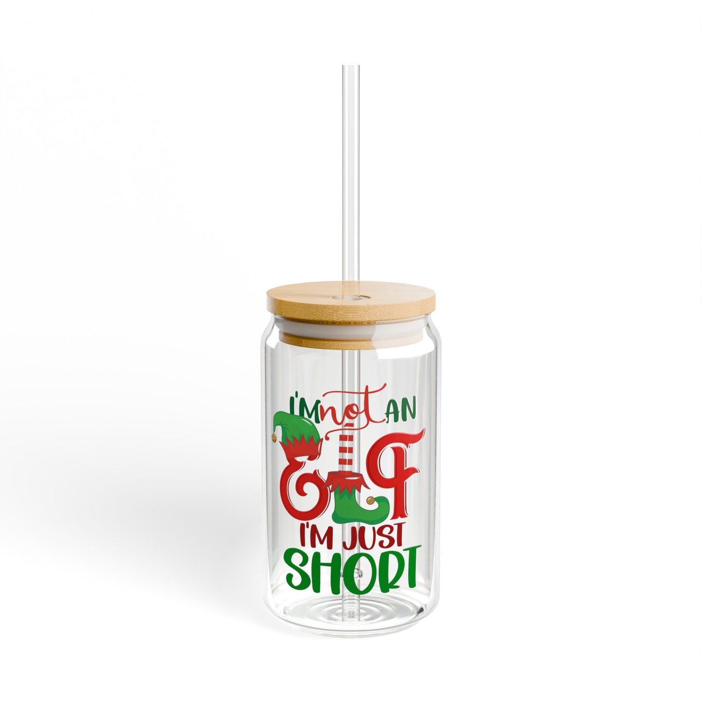 Sipper Glass Christmas Drink Tumbler (16 oz)