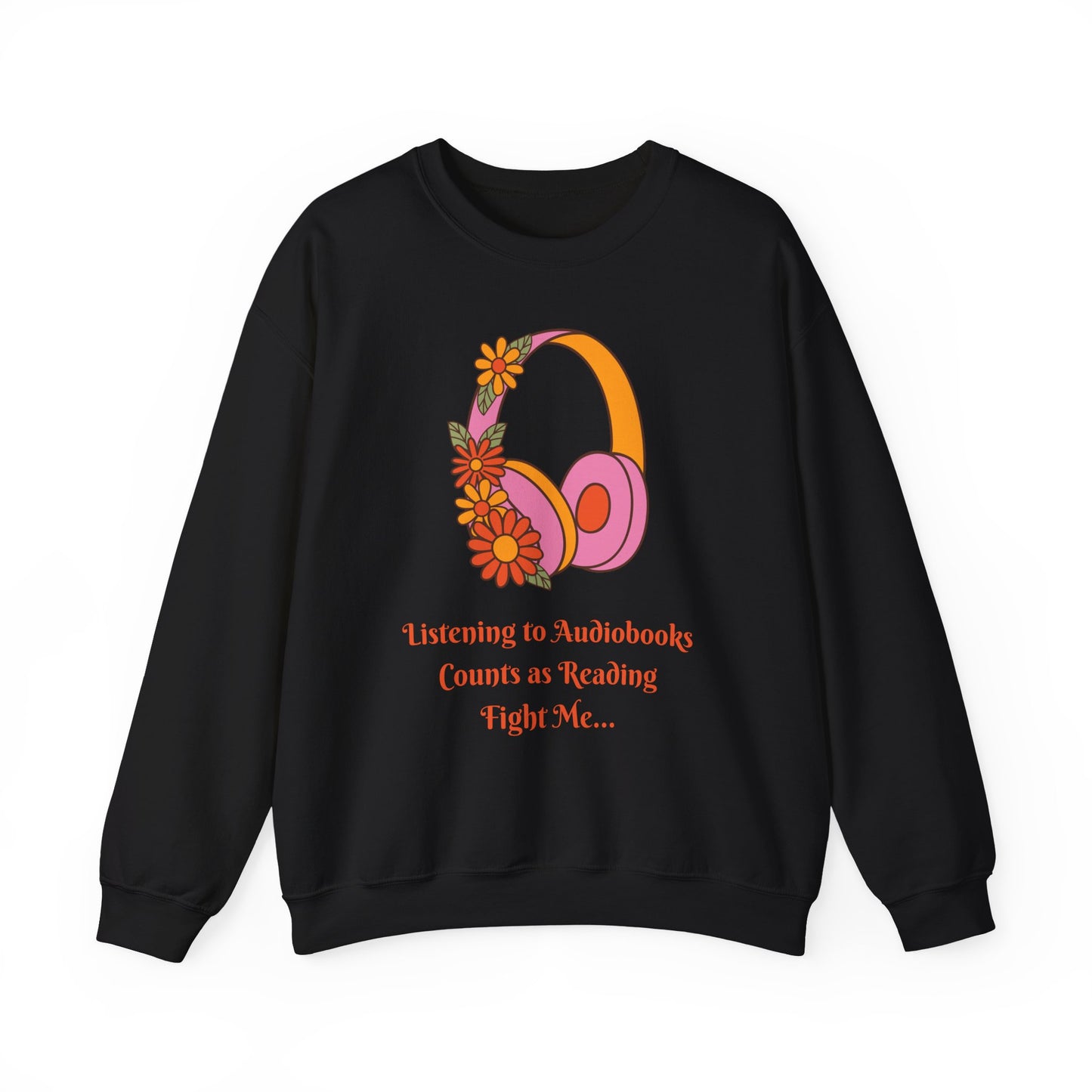 Cozy Audiobook Sweatshirt, Flower Design, Perfect for Book Lovers, Gifts for Readers, Relaxed Fit, Everyday Comfort