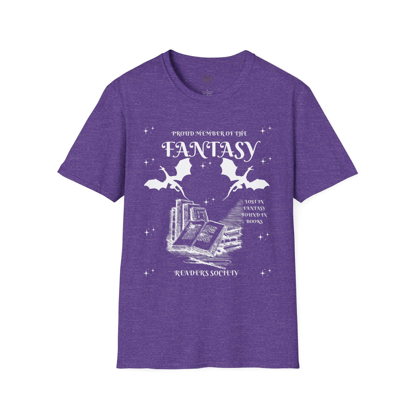 Fantasy Readers Society T-Shirt | Unisex Softstyle Tee for Book Lovers | Cozy Gifts for Readers, Literature Fans, Book Club