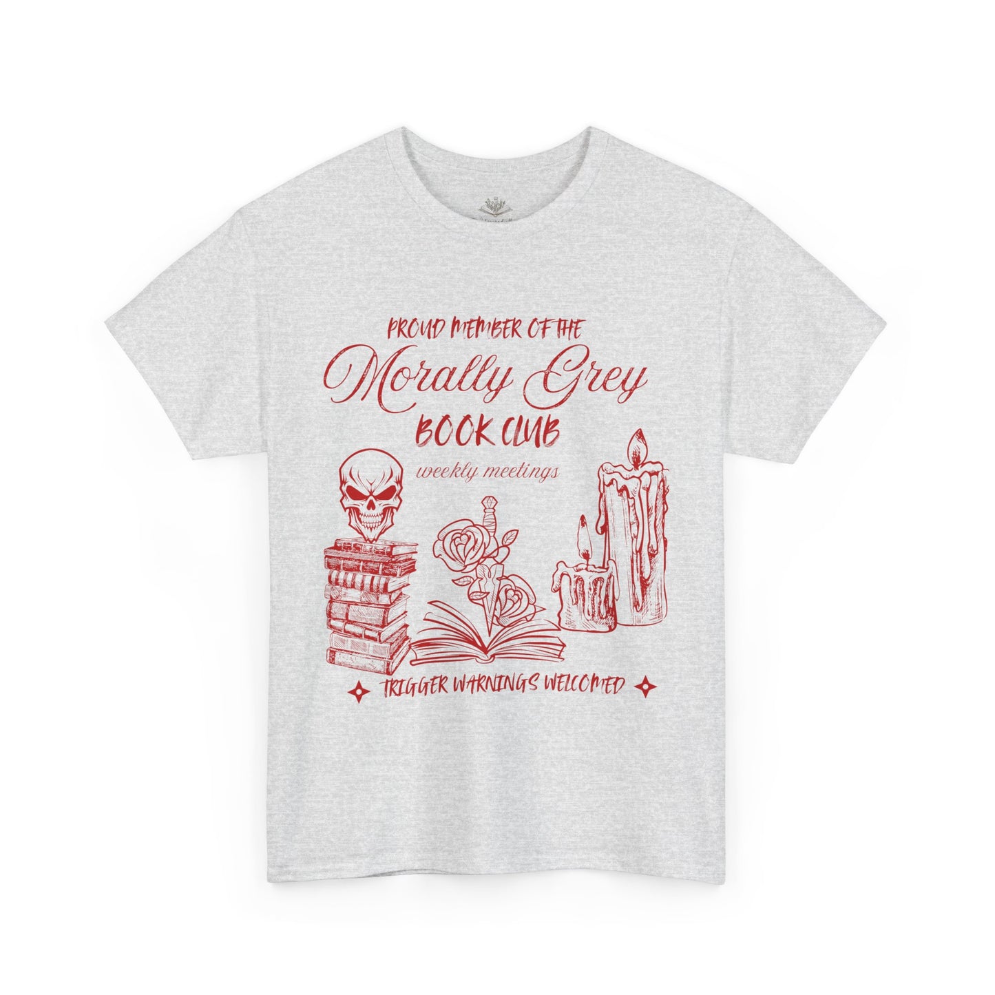 Proud Member of the Morally Grey Book Club Unisex Heavy Cotton Tee - Perfect for Book Lovers, Book Club Gifts, Cozy Reading, Literary Events, Quirky Style