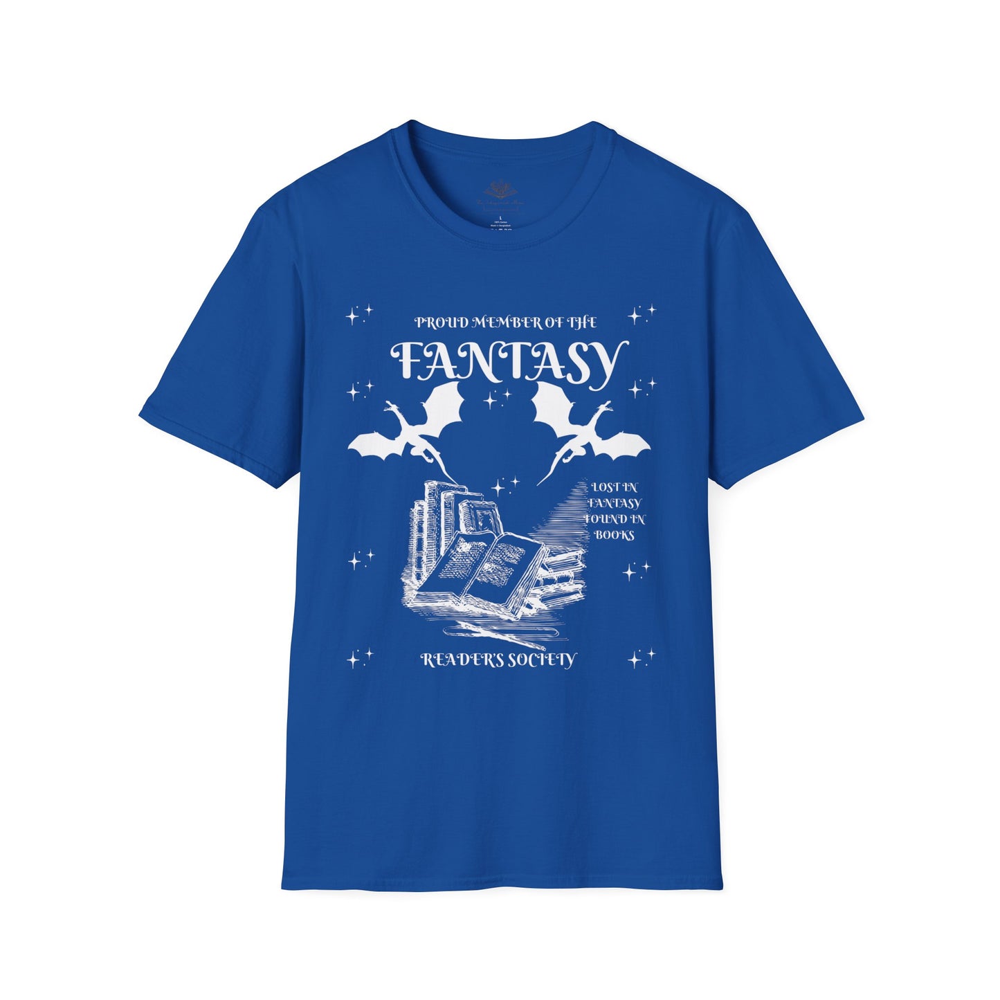 Fantasy Readers Society T-Shirt | Unisex Softstyle Tee for Book Lovers | Cozy Gifts for Readers, Literature Fans, Book Club