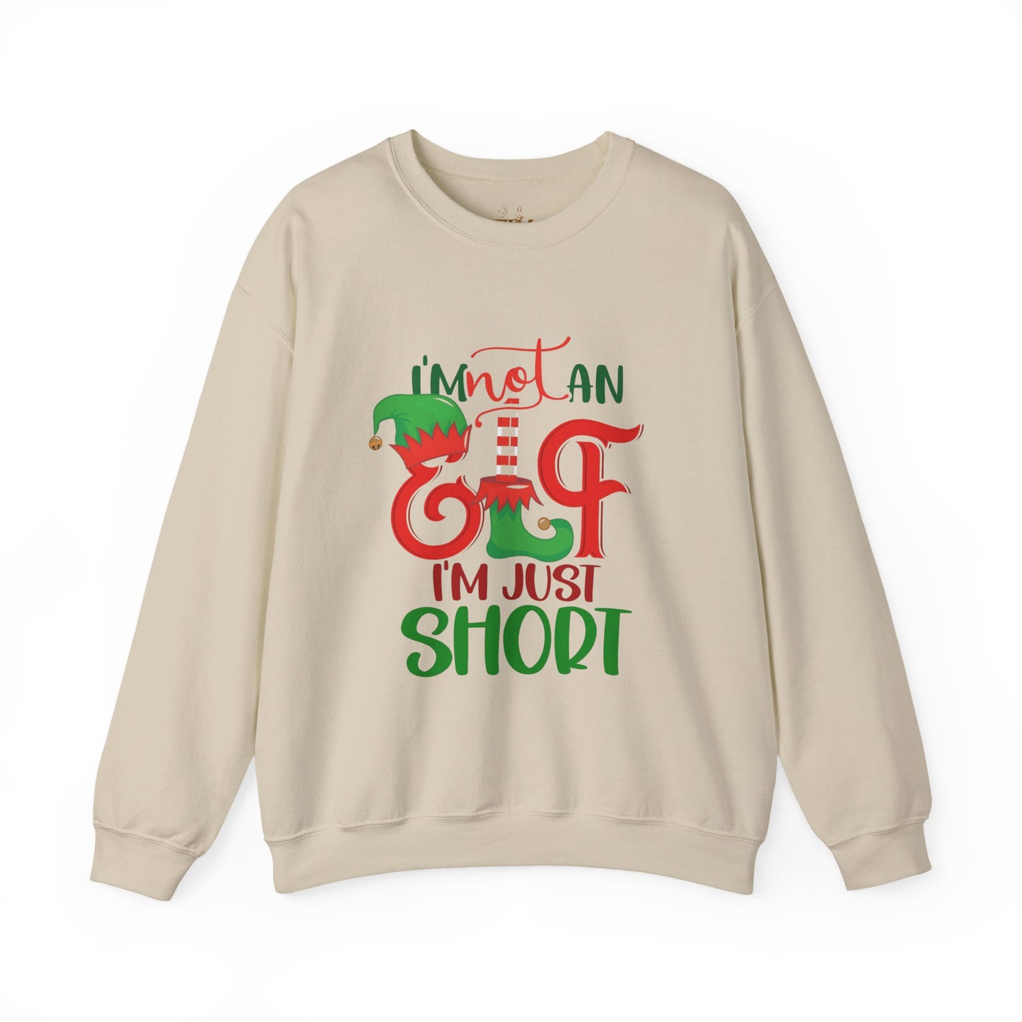 Elf Crewneck Sweatshirt – "I'm Not An Elf I'm Just Short" Christmas Sweater