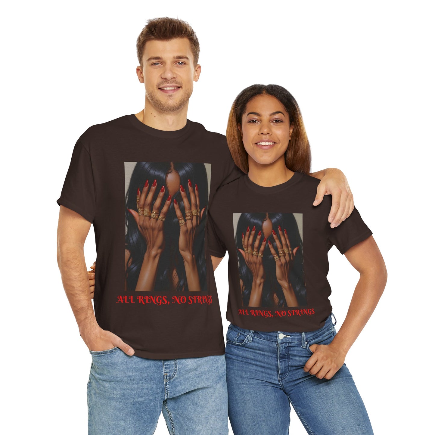 Graphic Tee Unisex Shirt - All Rings No Strings Trendy Fashion in Assorted Colors