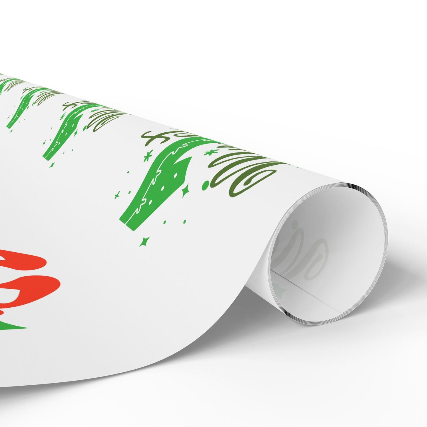 Holiday Mistletoe Wrapping Paper Roll – Cute Red & Green Holiday Pattern