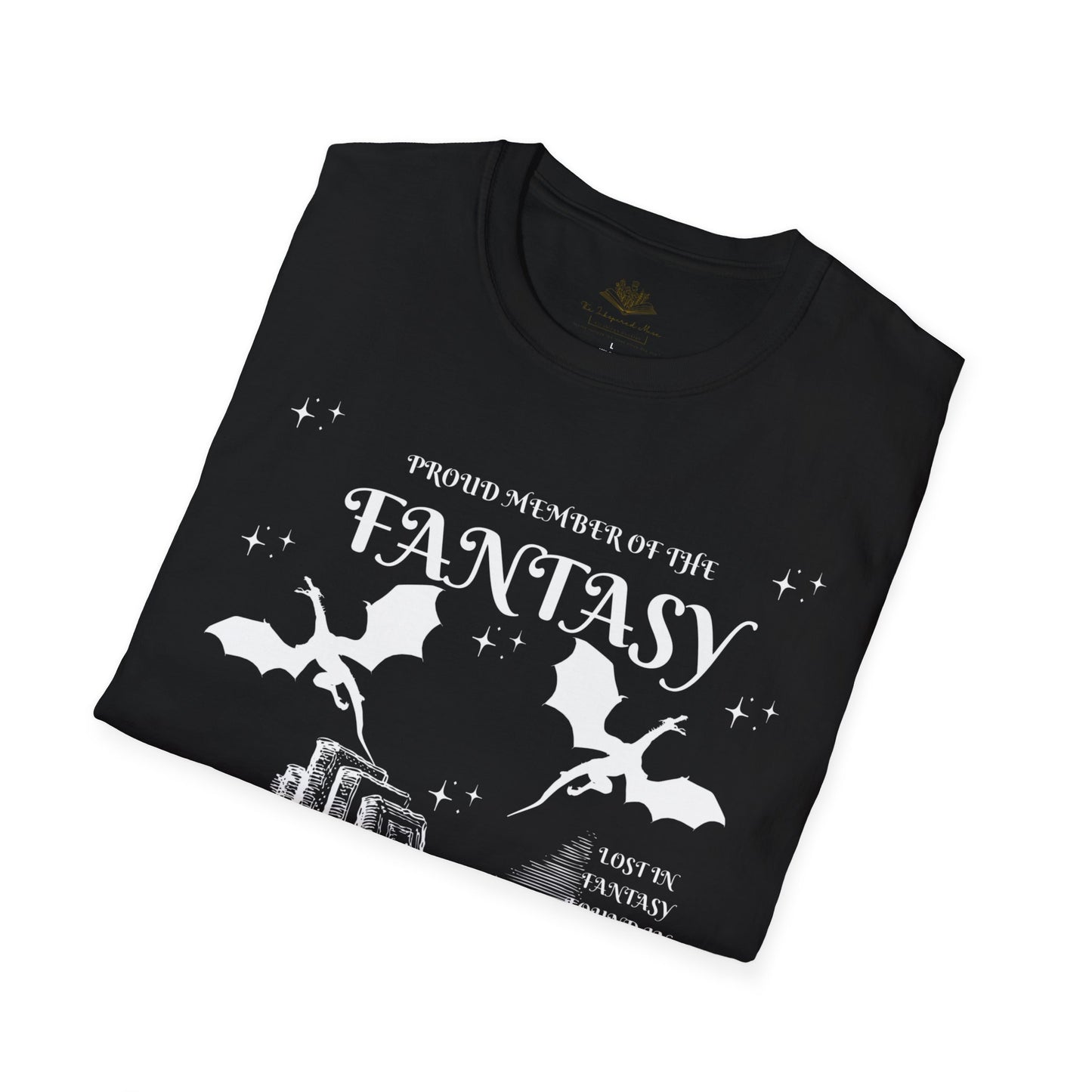 Fantasy Readers Society T-Shirt | Unisex Softstyle Tee for Book Lovers | Cozy Gifts for Readers, Literature Fans, Book Club