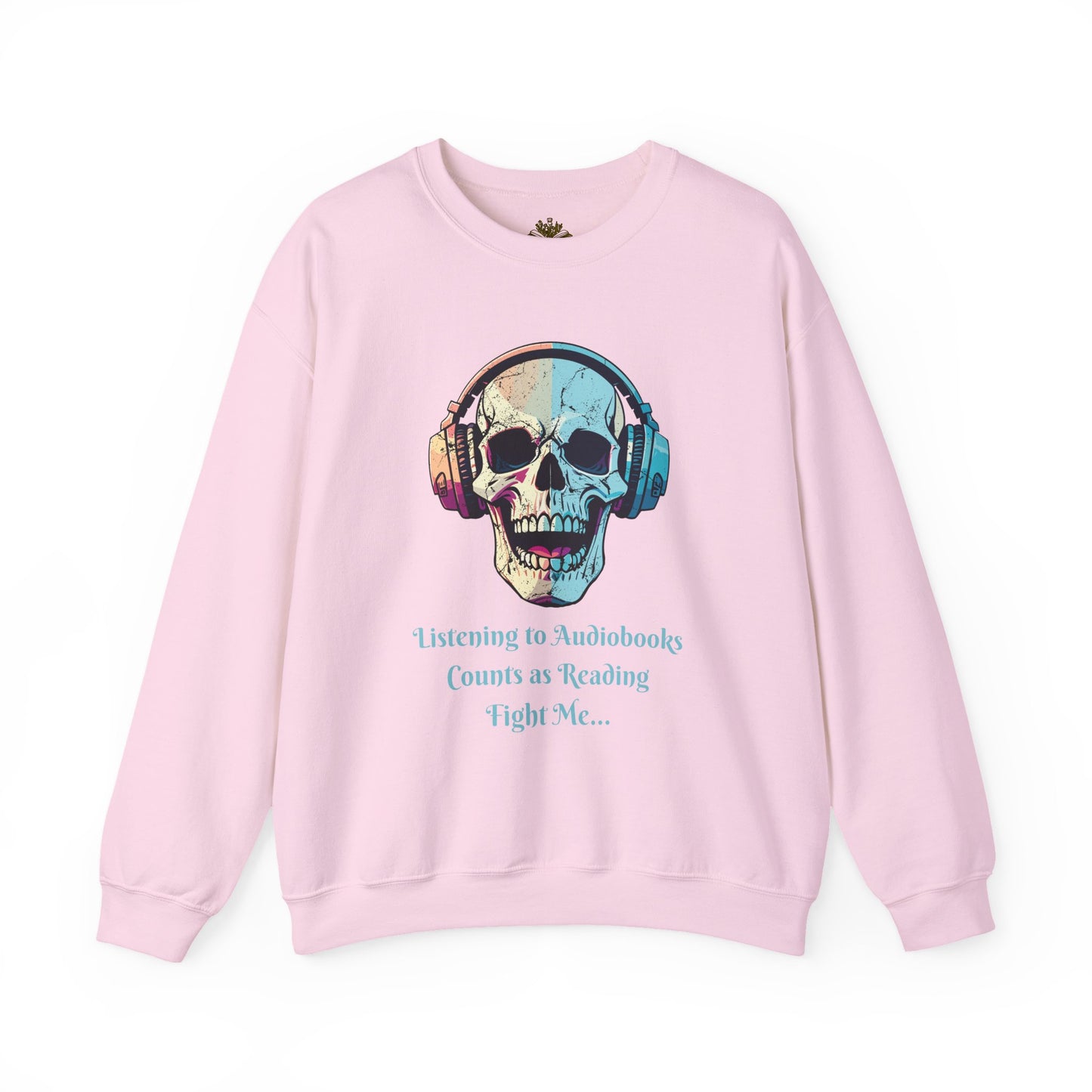 Skull Audiobook Sweatshirt - Cozy Unisex Crewneck for Book Lovers, Perfect Gift for Readers, Halloween, Birthday, Sweatshirt