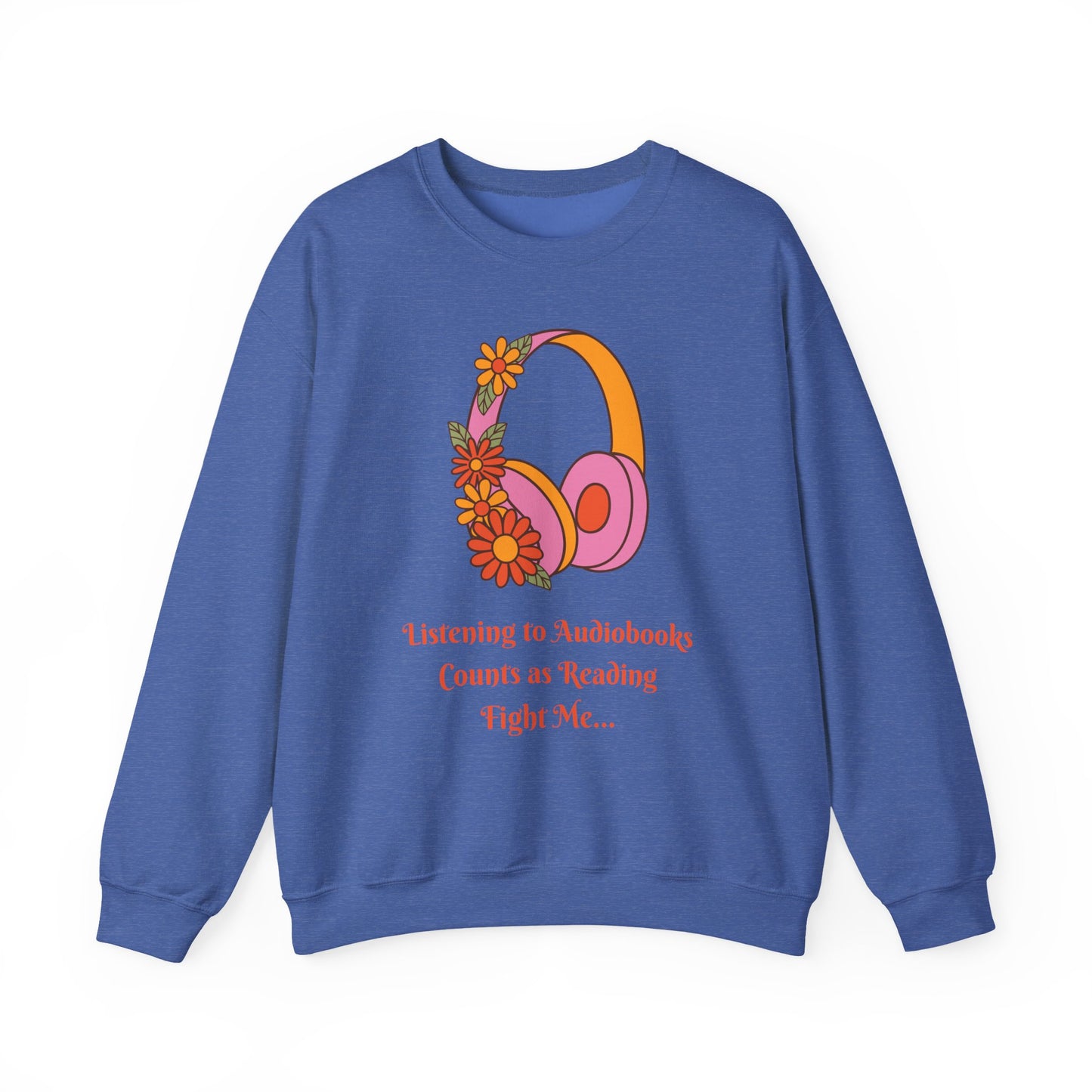 Cozy Audiobook Sweatshirt, Flower Design, Perfect for Book Lovers, Gifts for Readers, Relaxed Fit, Everyday Comfort