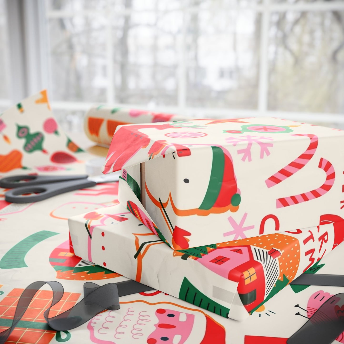 Holiday Cocktail Gift Wrap — Festive Drink & Cheers Wrapping Paper Roll