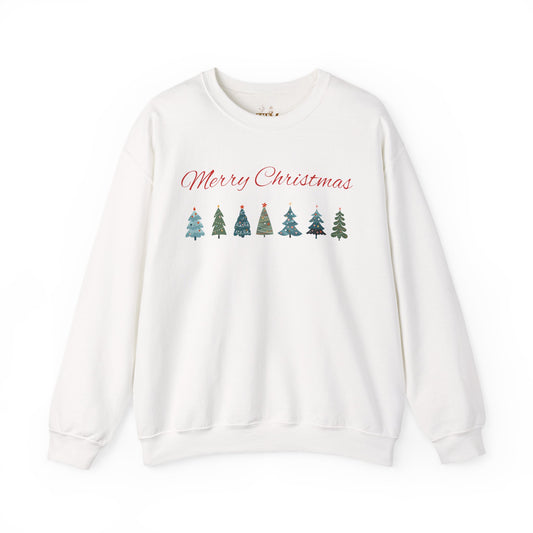Merry Christmas Tree Line Sweatshirt
