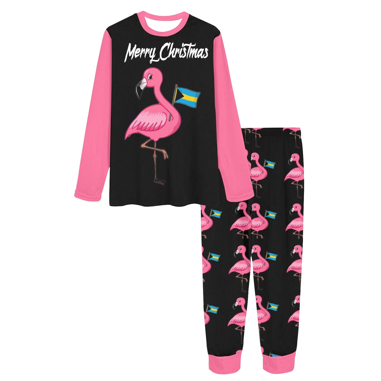 TropiKulture Flamingo Print 2 Piece Long Sleeve Set