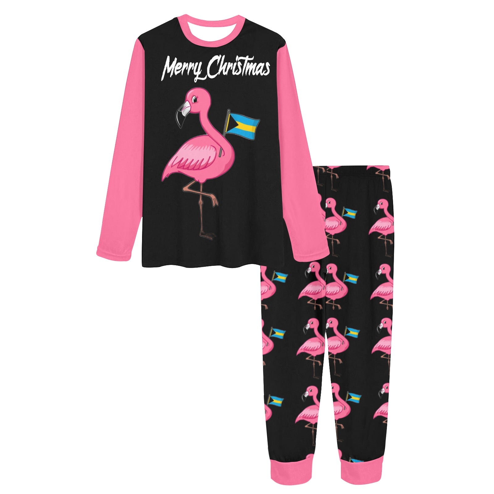 TropiKulture Flamingo Print 2 Piece Long Sleeve Set