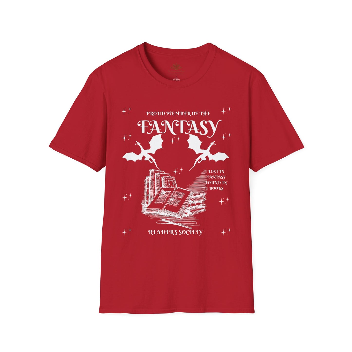 Fantasy Readers Society T-Shirt | Unisex Softstyle Tee for Book Lovers | Cozy Gifts for Readers, Literature Fans, Book Club
