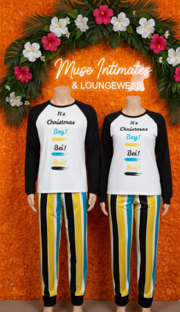 TropiKulture 2 Piece It's Christmas Bey! Bei! Bui!" Long Sleeve Pajamas Set