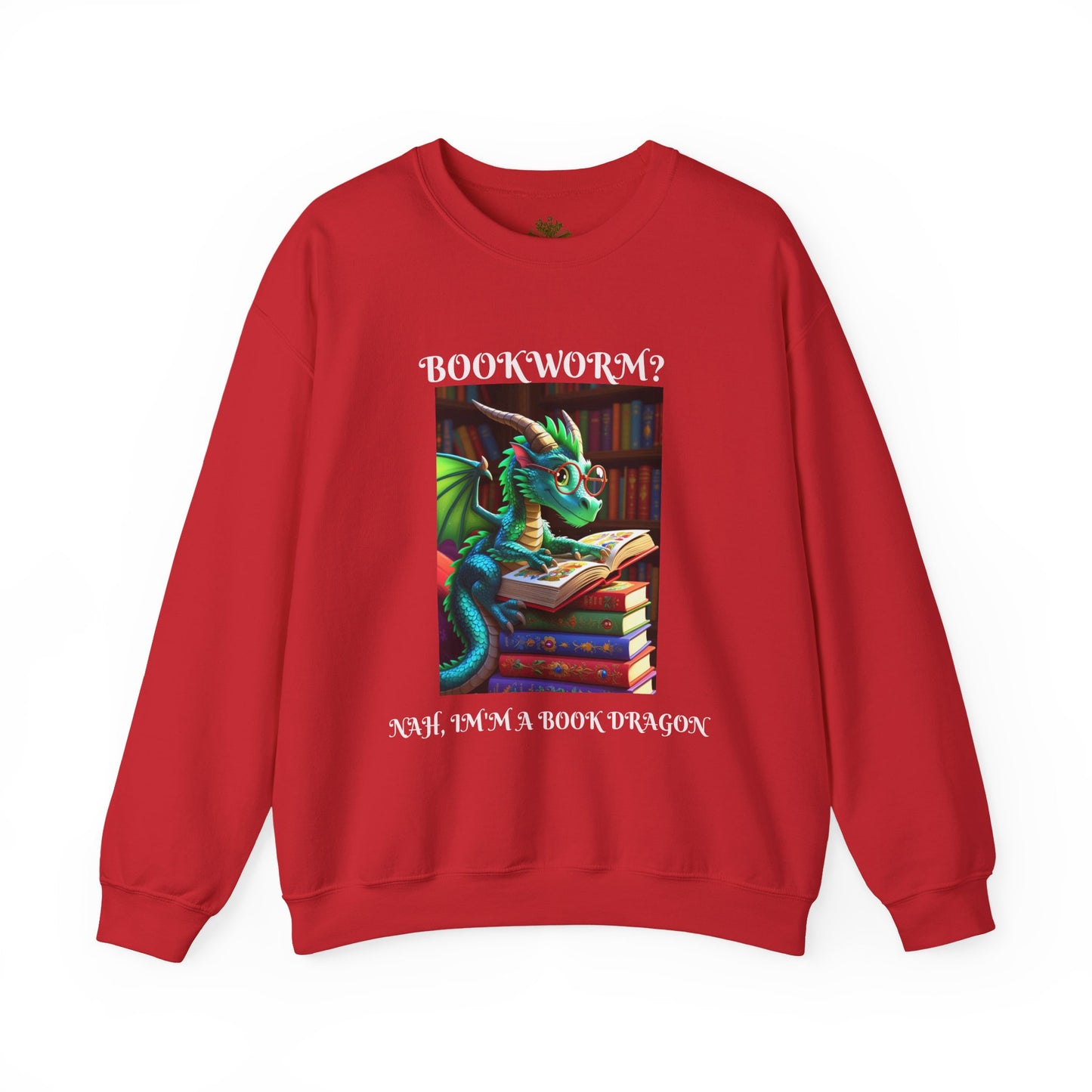 Book Dragon Sweatshirt for Book Lovers, Cozy Reading Gift, Unisex Crewneck, Dragon Lover Apparel, Fantasy Sweatshirt, Bookworm Gift