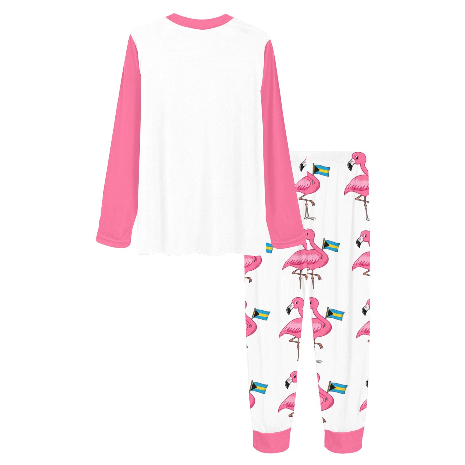 TropiKulture Flamingo Print 2 Piece Long Sleeve Set.