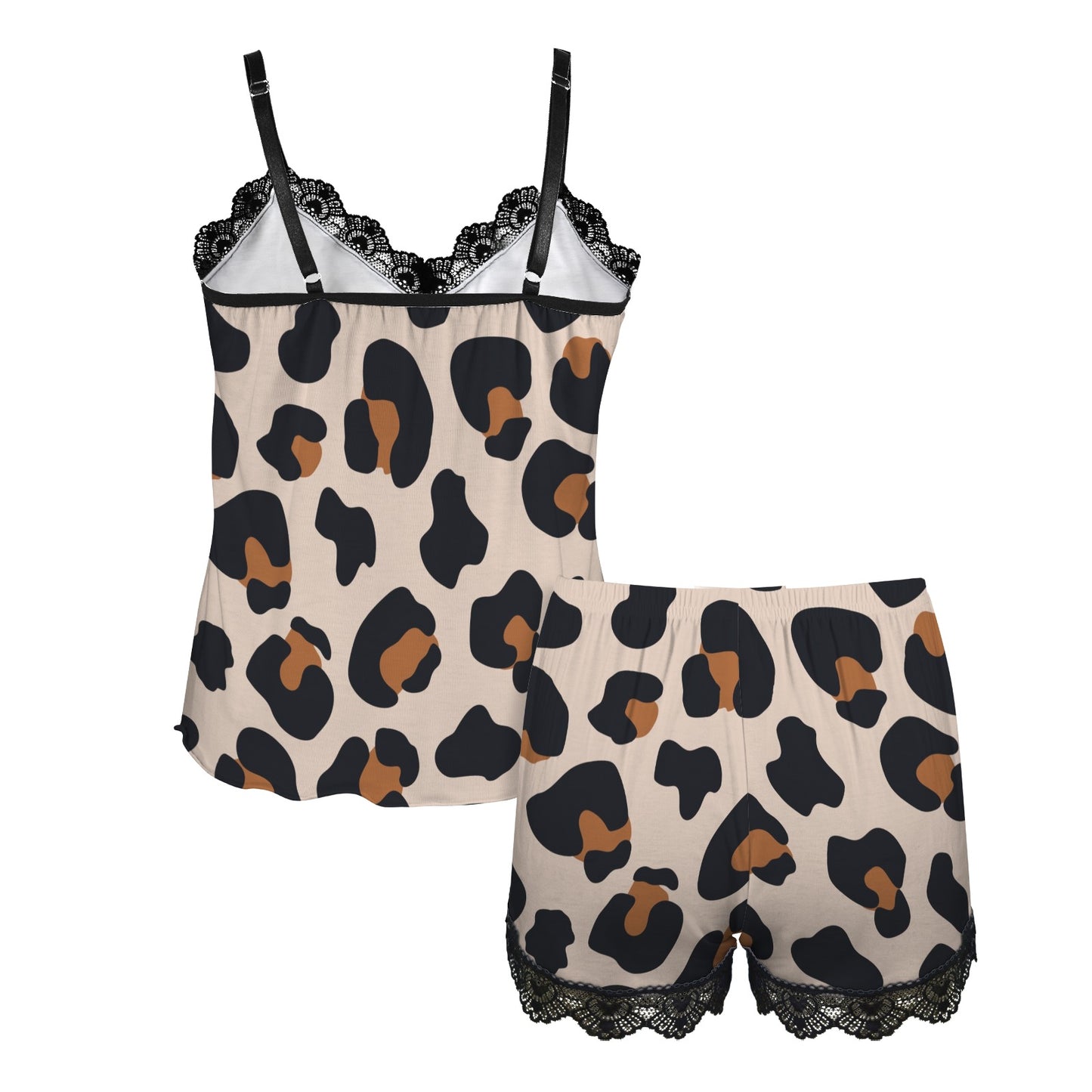 2 Piece Leopard Satin Set