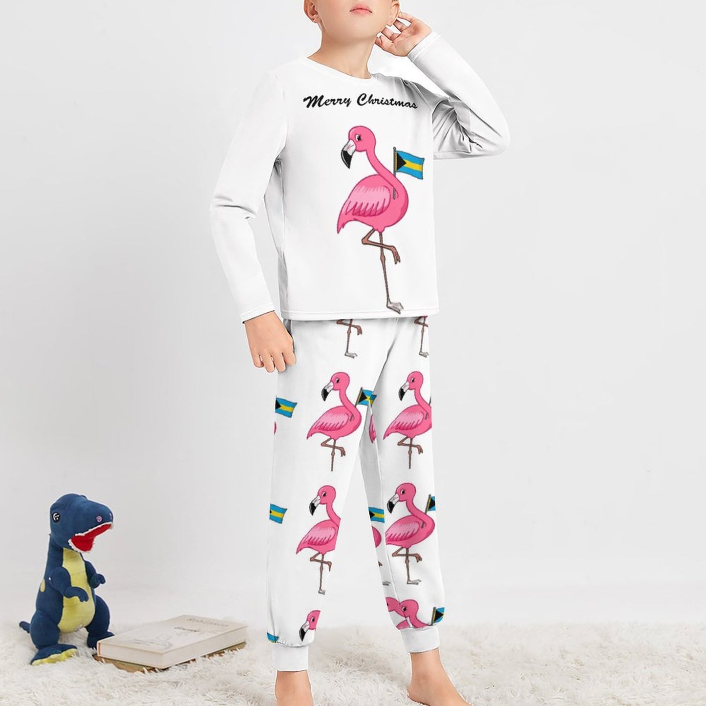 TropiKulture Flamingo Print Long Sleeve 2 Piece Set (Kids)
